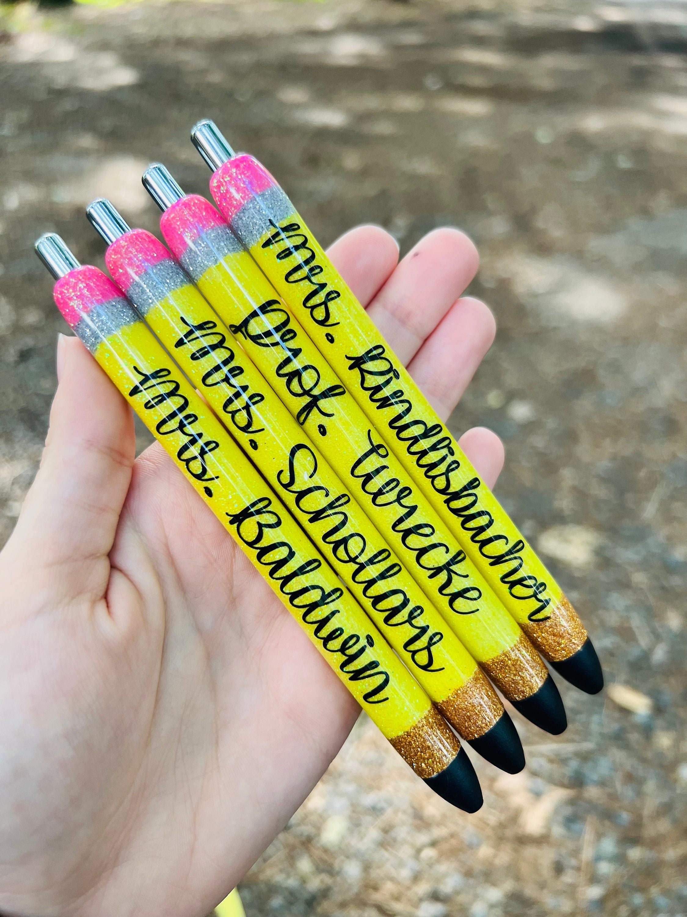PENCIL Pen | Refillable Gel Pen | Glitter Pen | Teacher Appreciation | teacher gifts