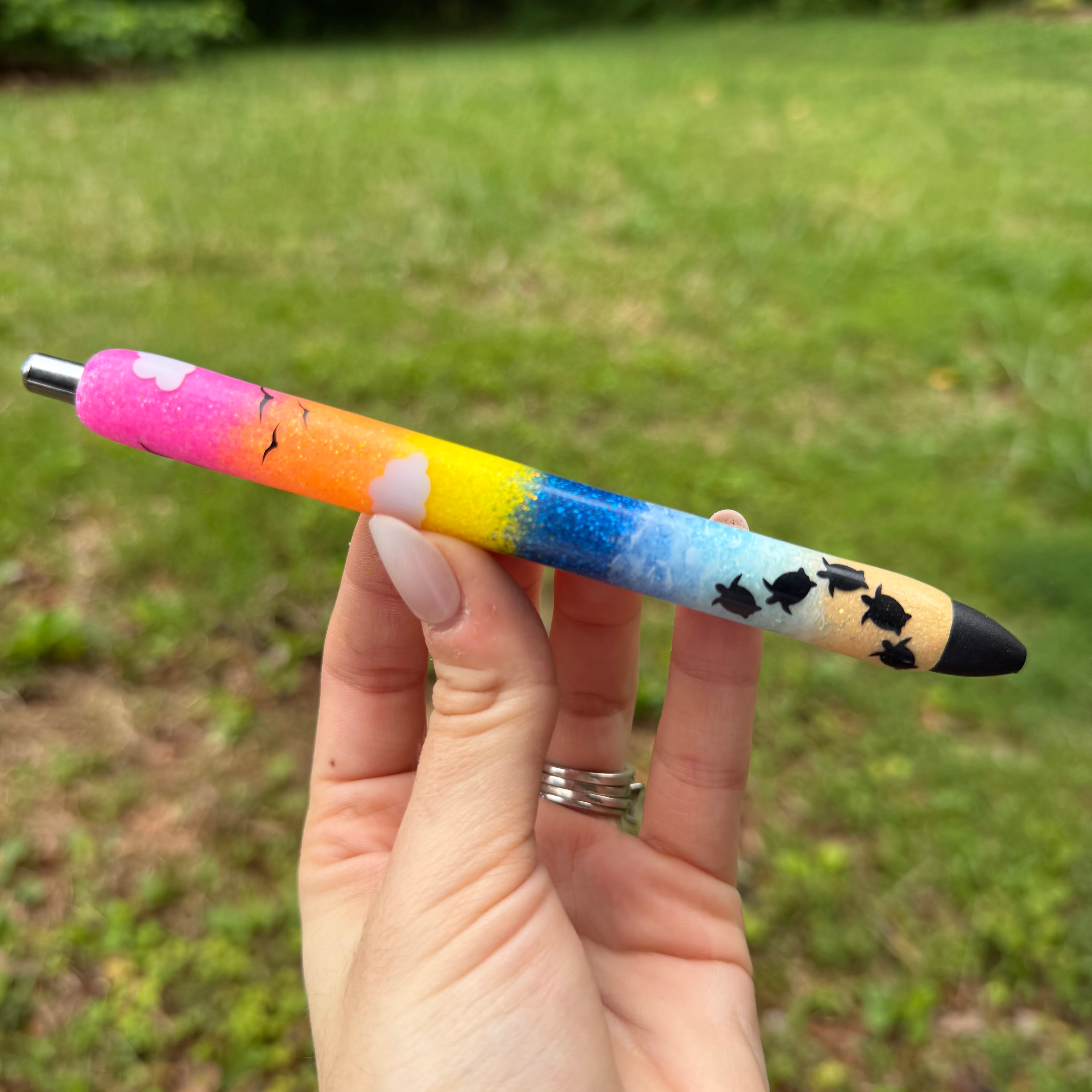 SUNSET BEACH Pen | Refillable Gel Pen | Glitter Pen