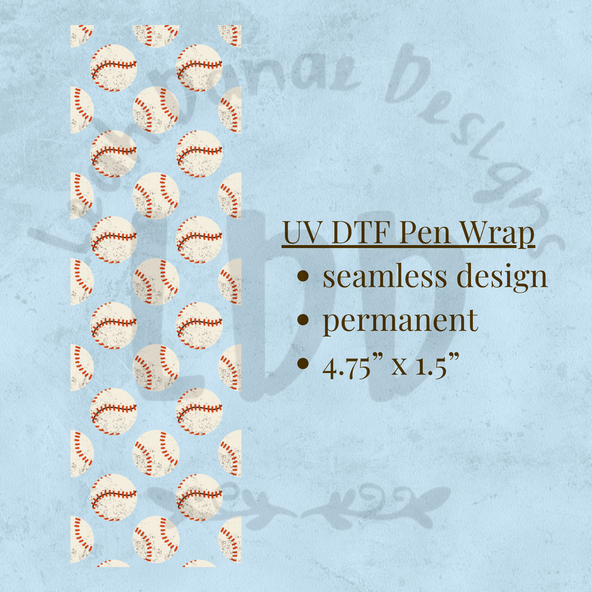 BASEBALL - UV DTF Pen Wrap