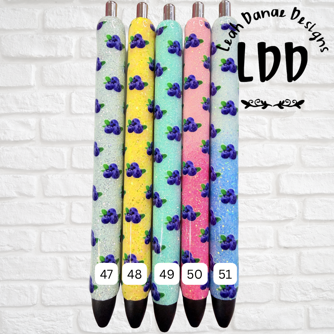 BLUEBERRIES Glitter Pen - Ready To Ship