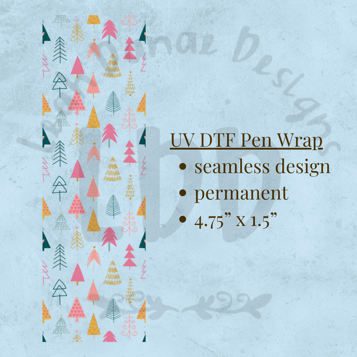 BOHO TREES - UV DTF Pen Wrap