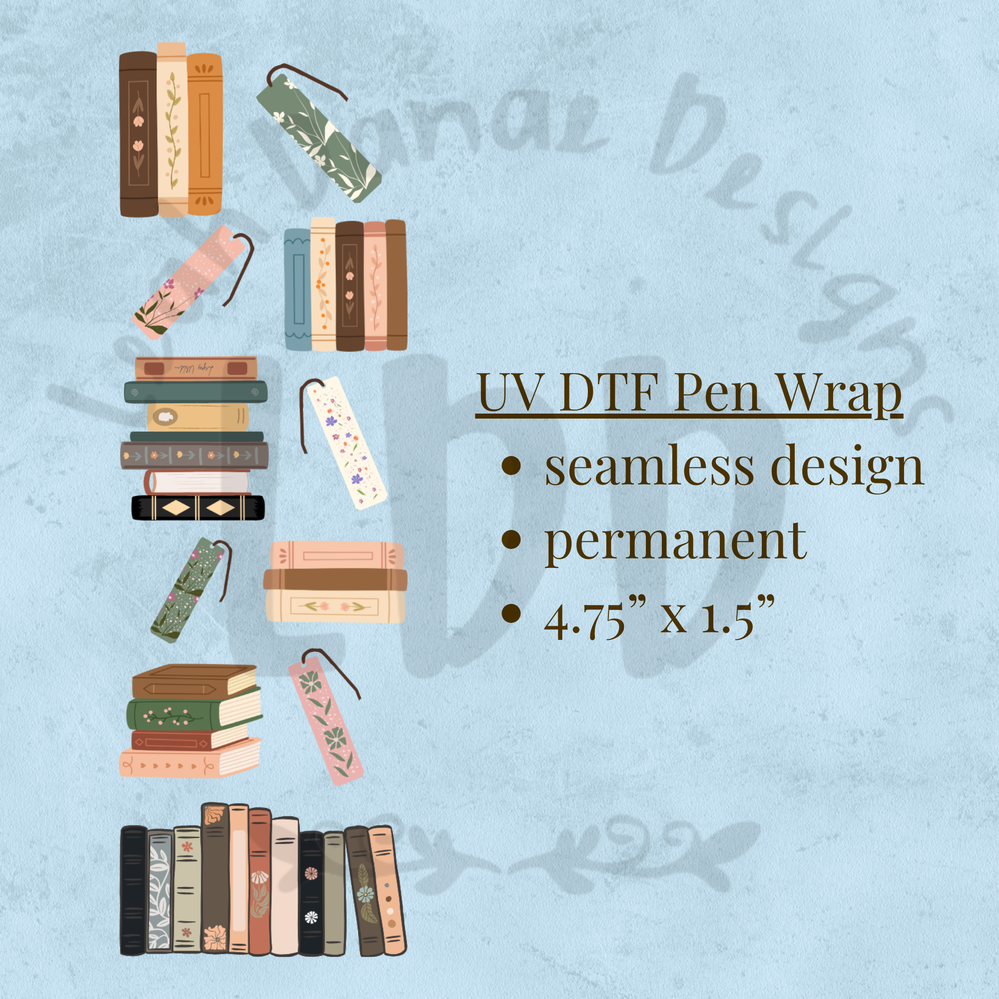 BOOKS & BOOKMARKS - UV DTF Pen Wrap