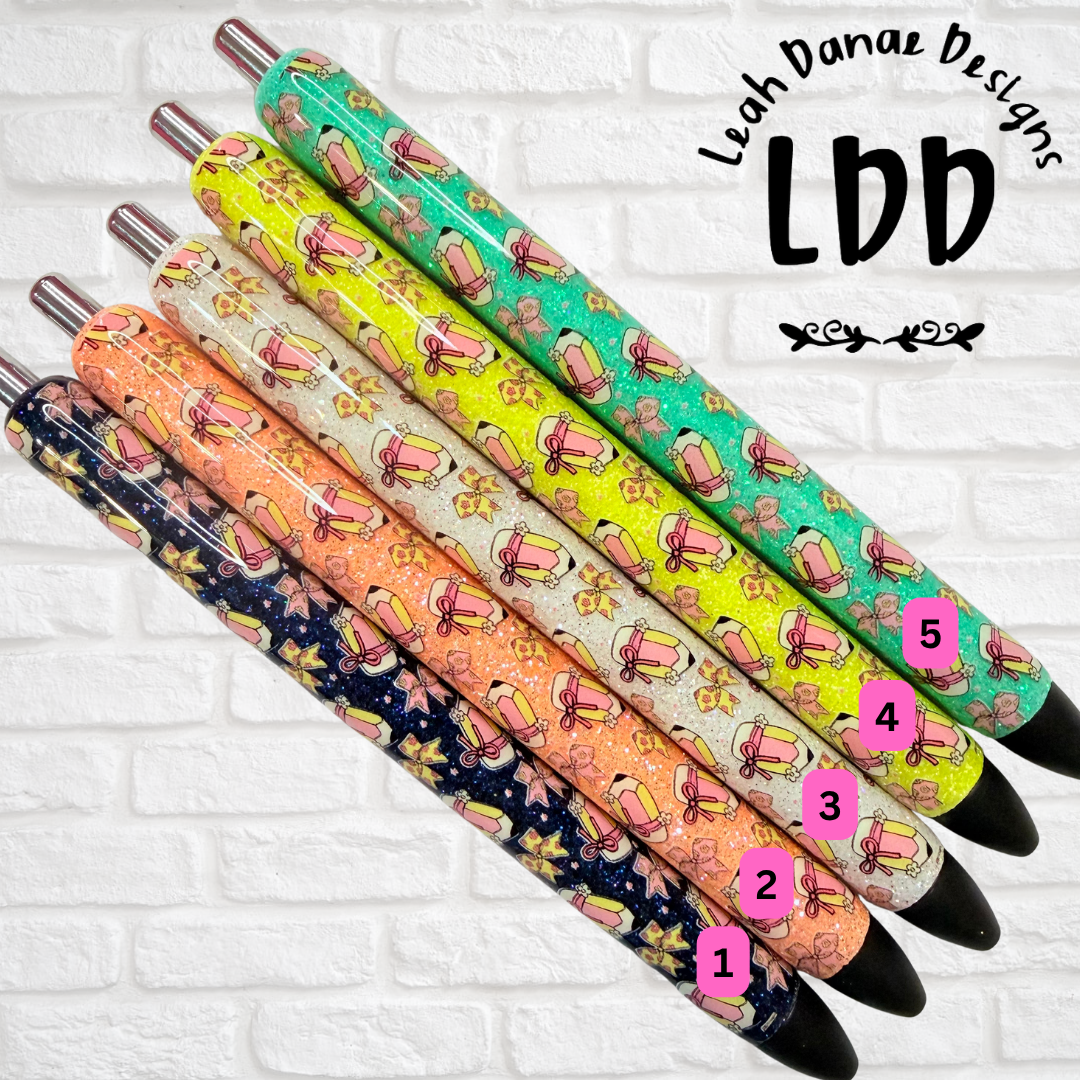BOW PENCIL Glitter Pen - Ready To Ship