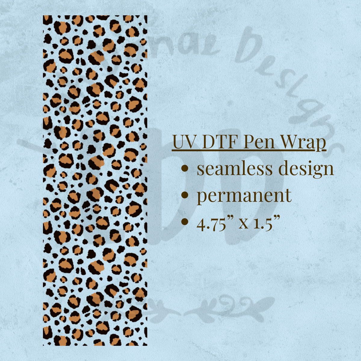 BROWN LEOPARD - UV DTF Pen Wrap