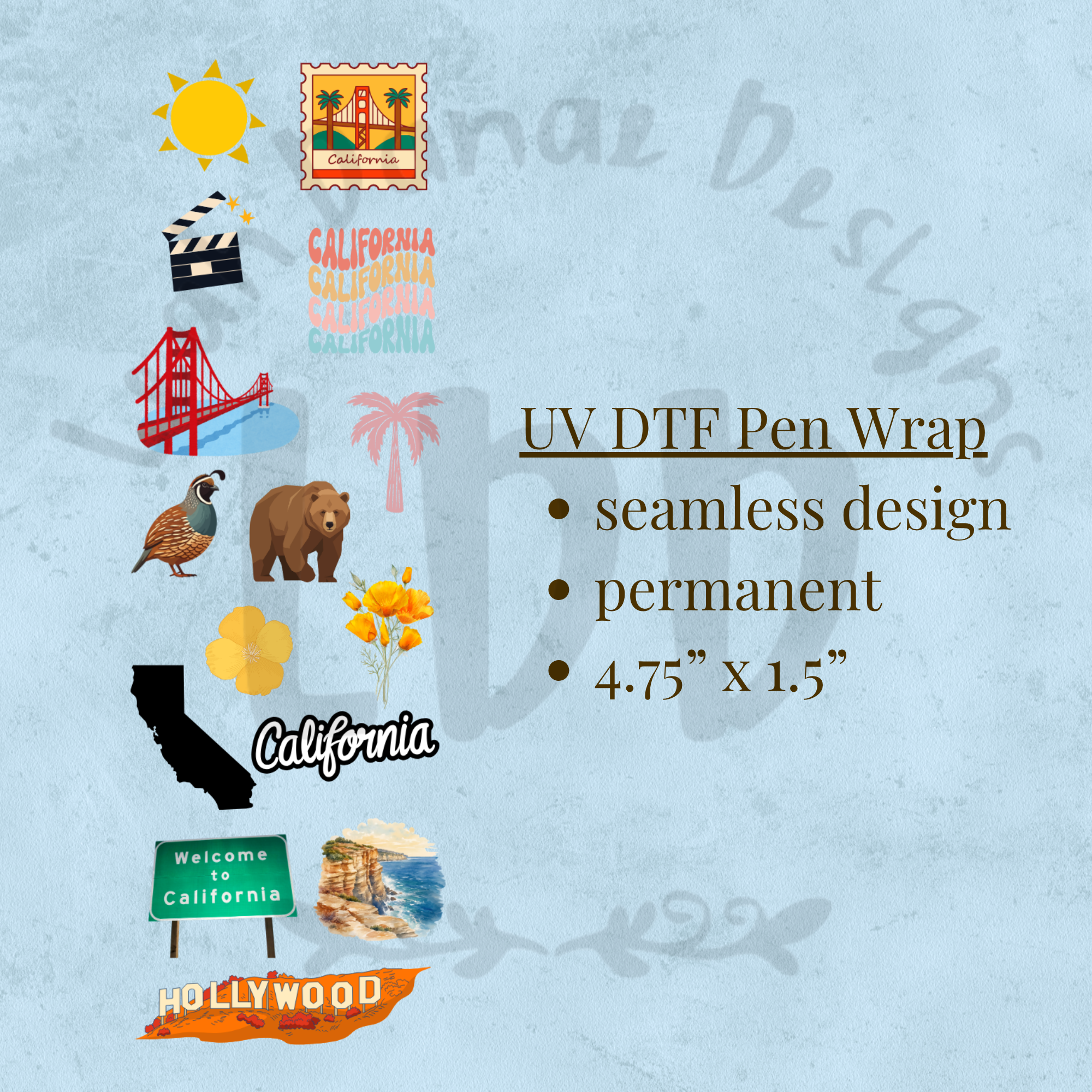 CALIFORNIA - UV DTF Pen Wrap
