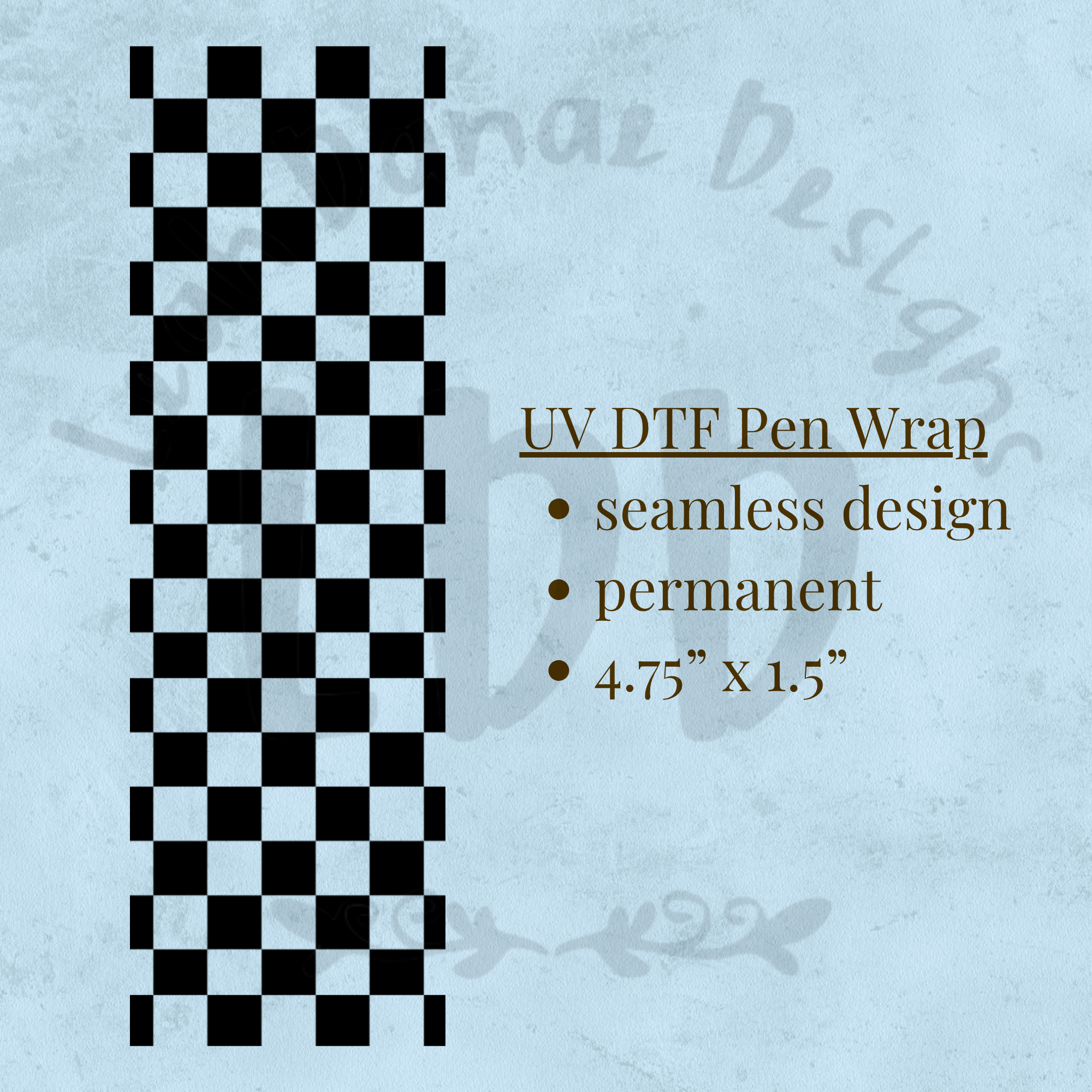CHECKERED - UV DTF Pen Wrap