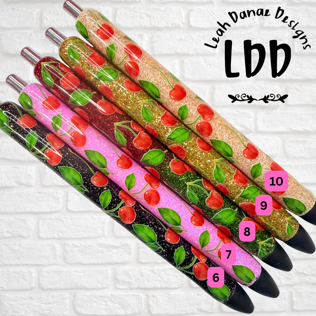 CHERRY Glitter Pen - Ready To Ship