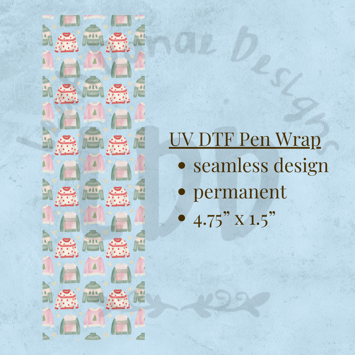 CHRISTMAS SWEATER - UV DTF Pen Wrap