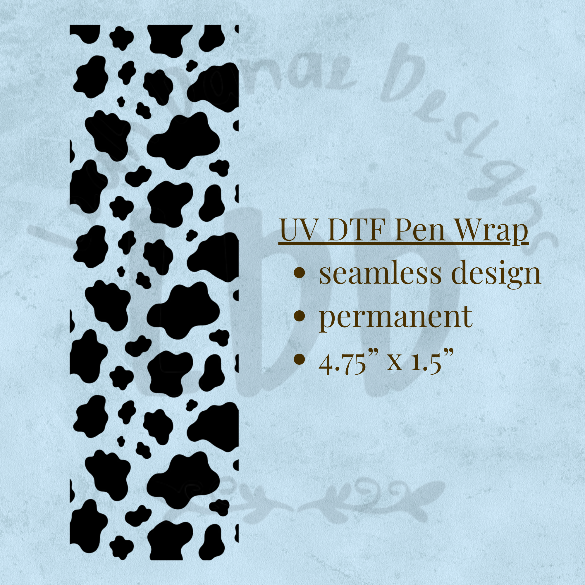 COW PRINT - UV DTF Pen Wrap