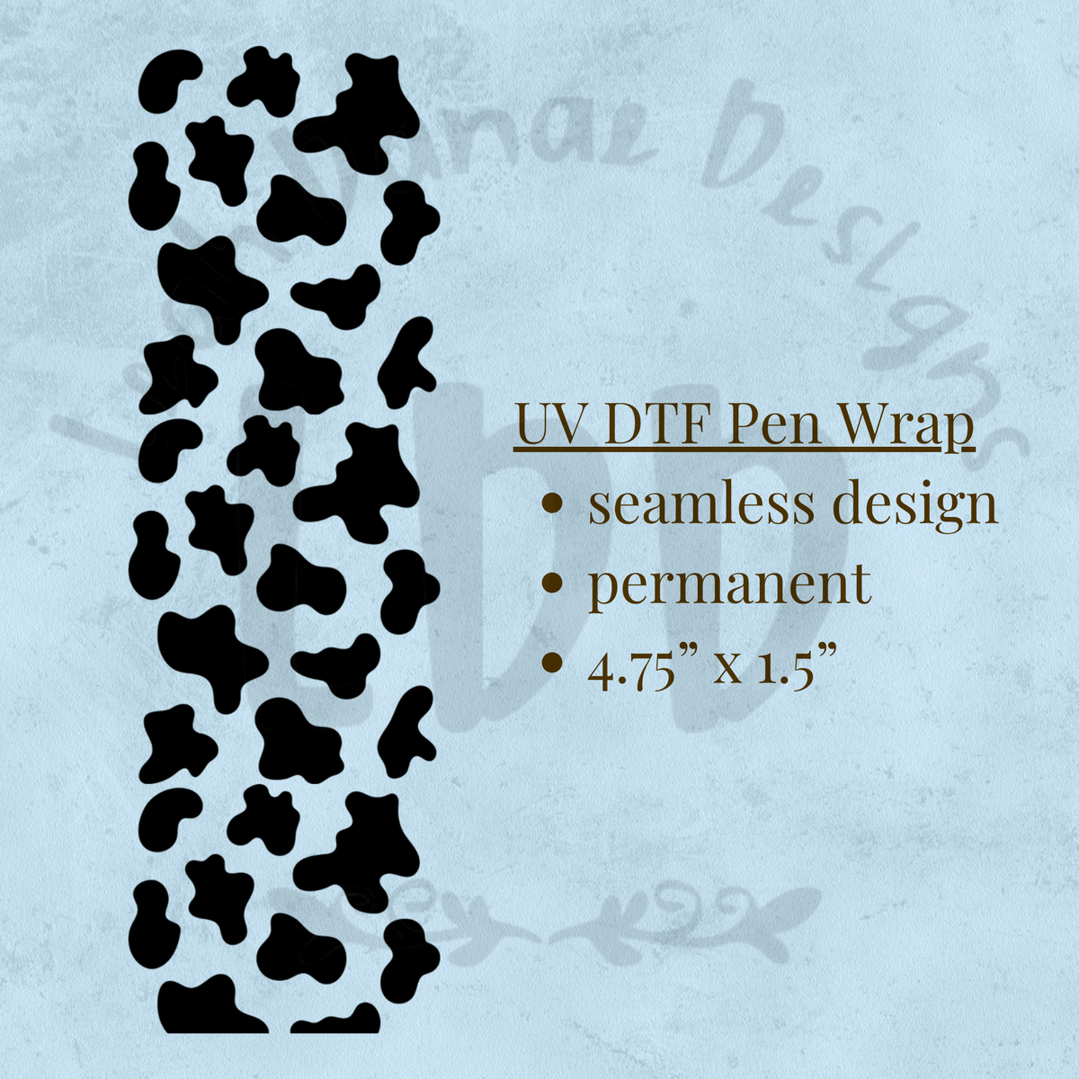 COW PRINT - UV DTF Pen Wrap