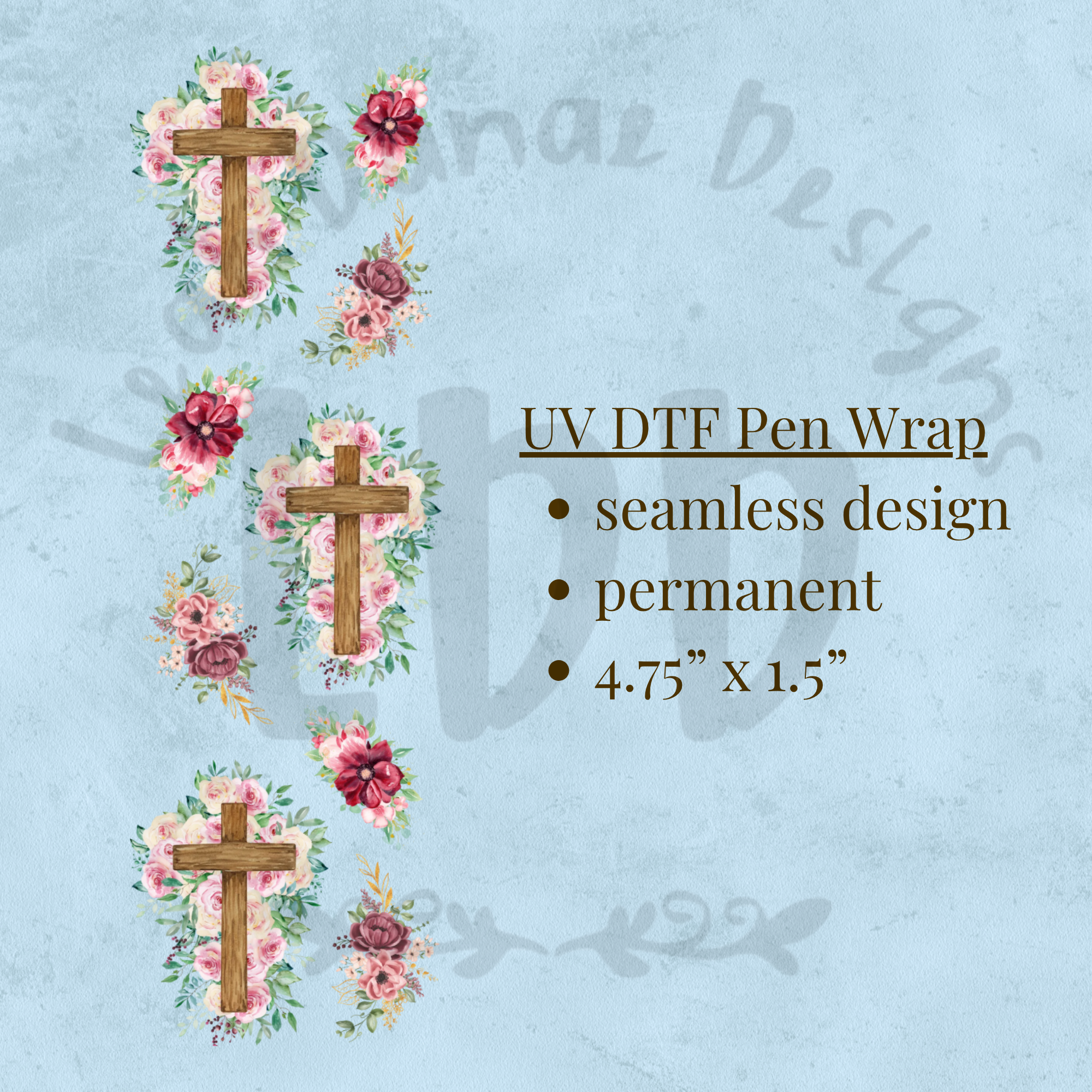 CROSS WOOD - UV DTF Pen Wrap