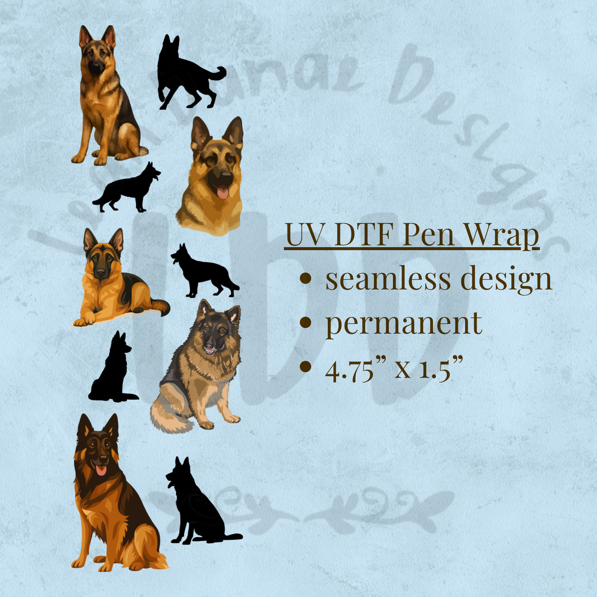 GERMAN SHEPHERD - UV DTF Pen Wrap