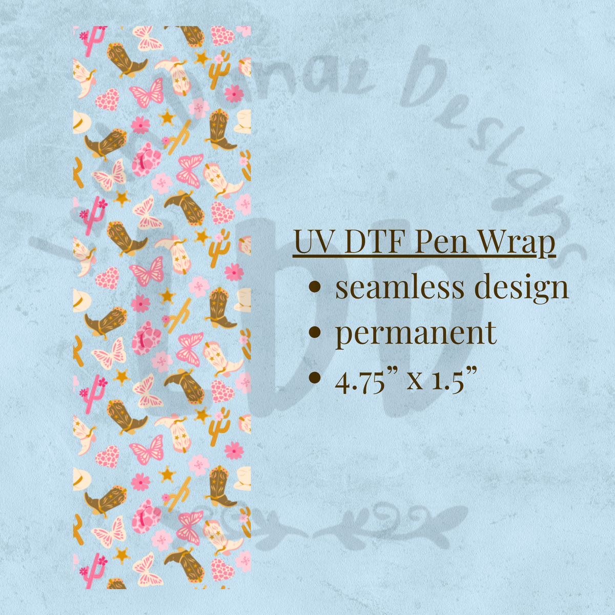 GIRLY COWGIRL - UV DTF Pen Wrap