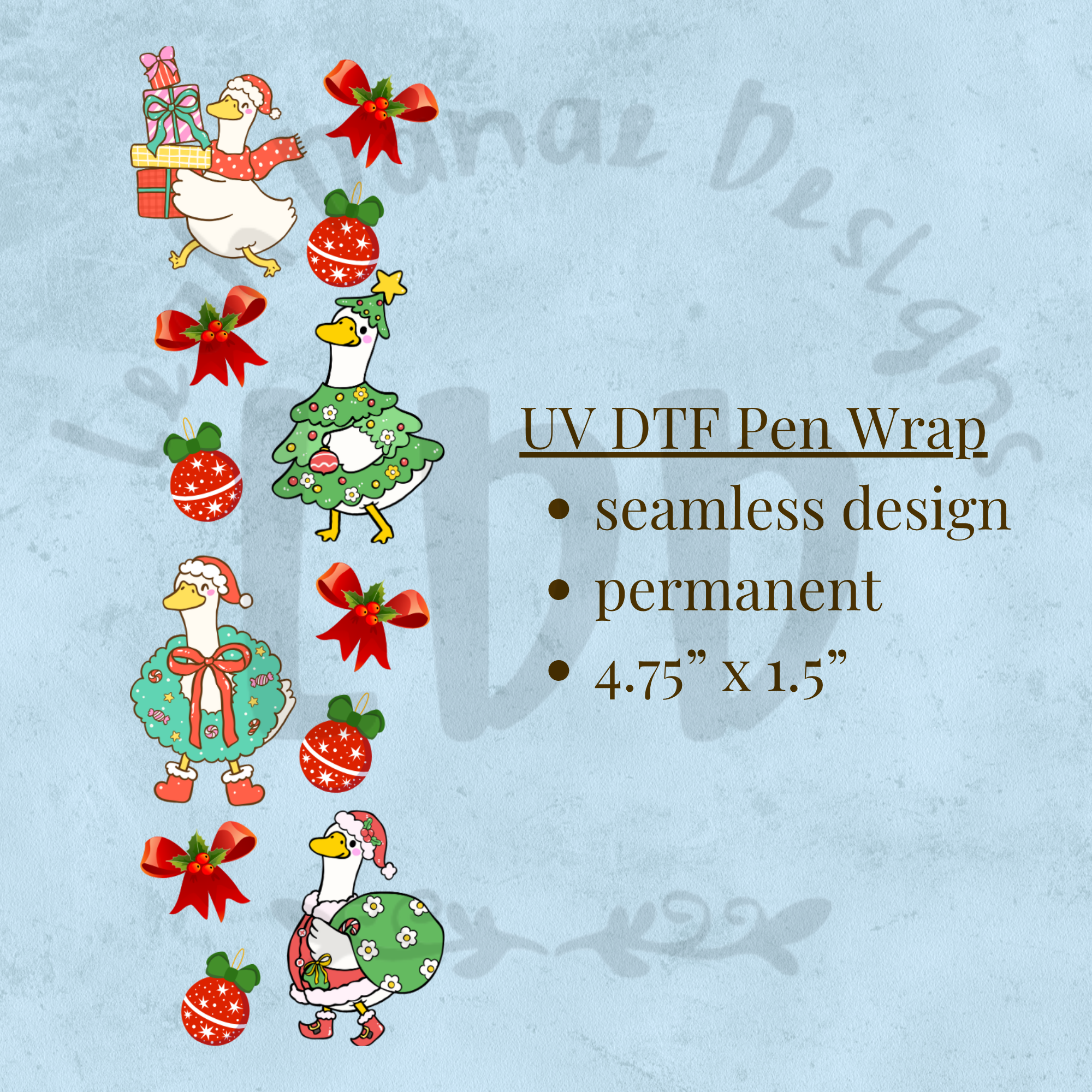 GOOSE CHRISTMAS - UV DTF Pen Wrap