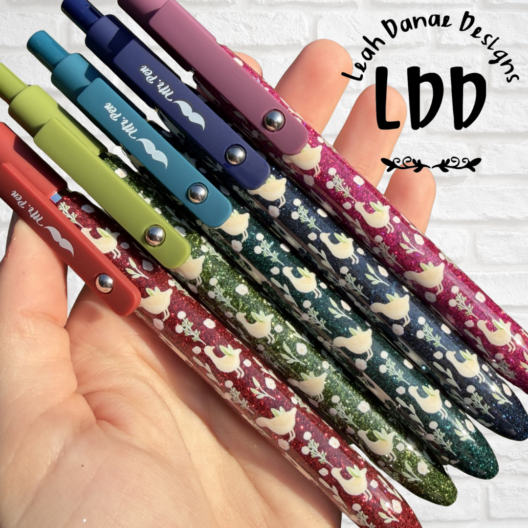 PEACH GOOSE Ready To Ship - Glitter Pen, Gel Black Ink