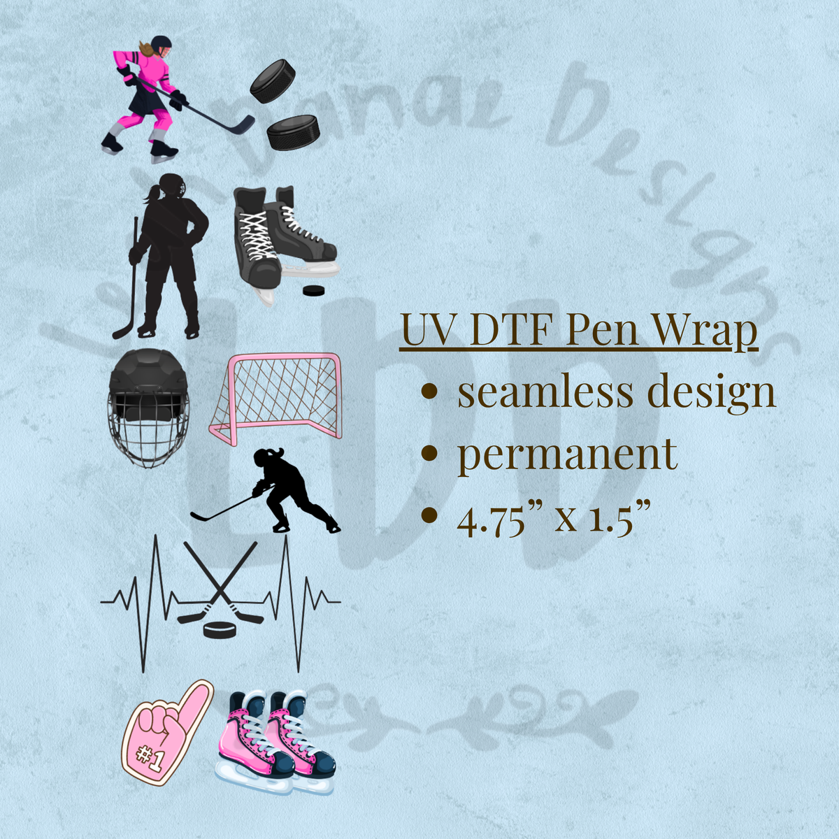 HOCKEY GIRL - UV DTF Pen Wrap