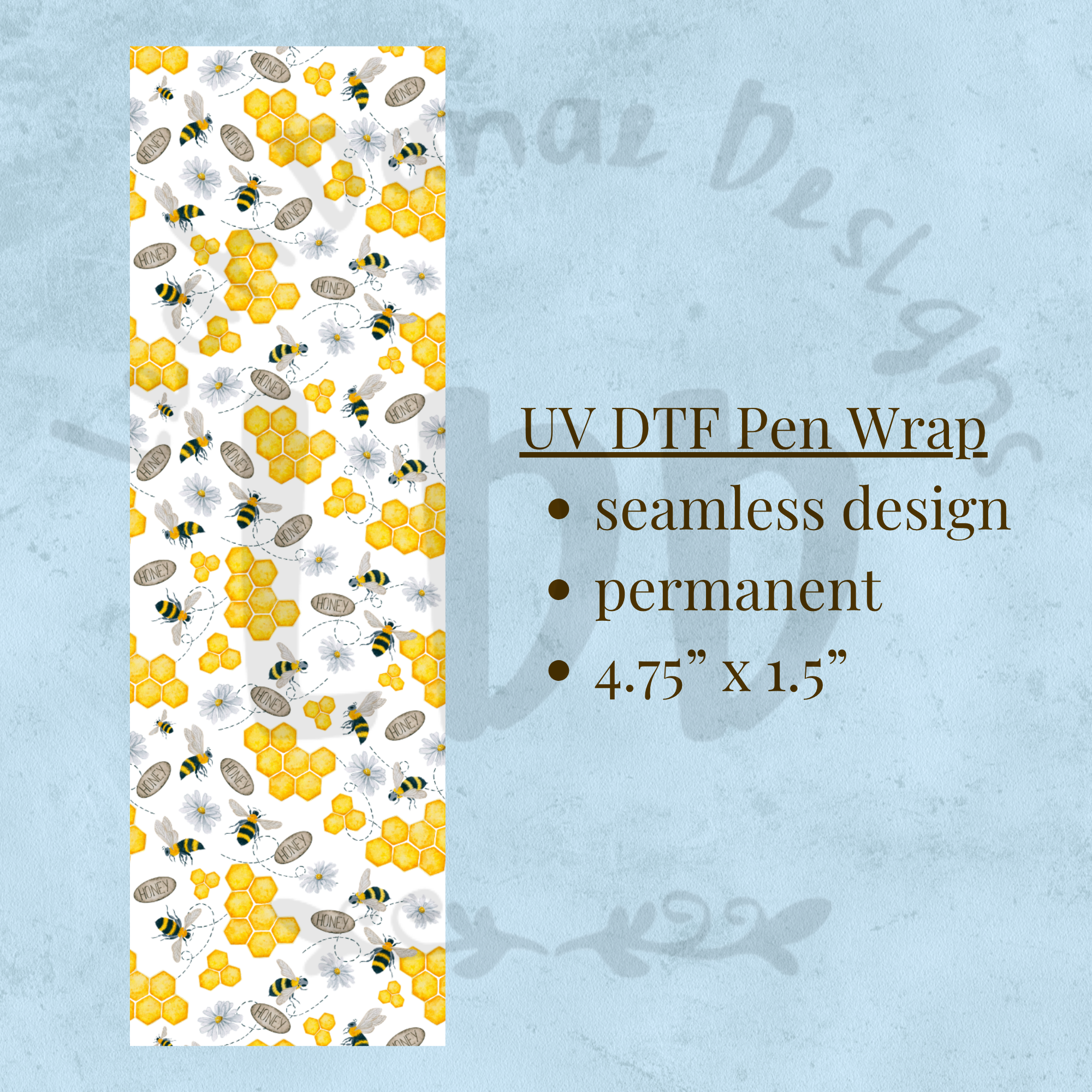 HONEY BEE - UV DTF Pen Wrap