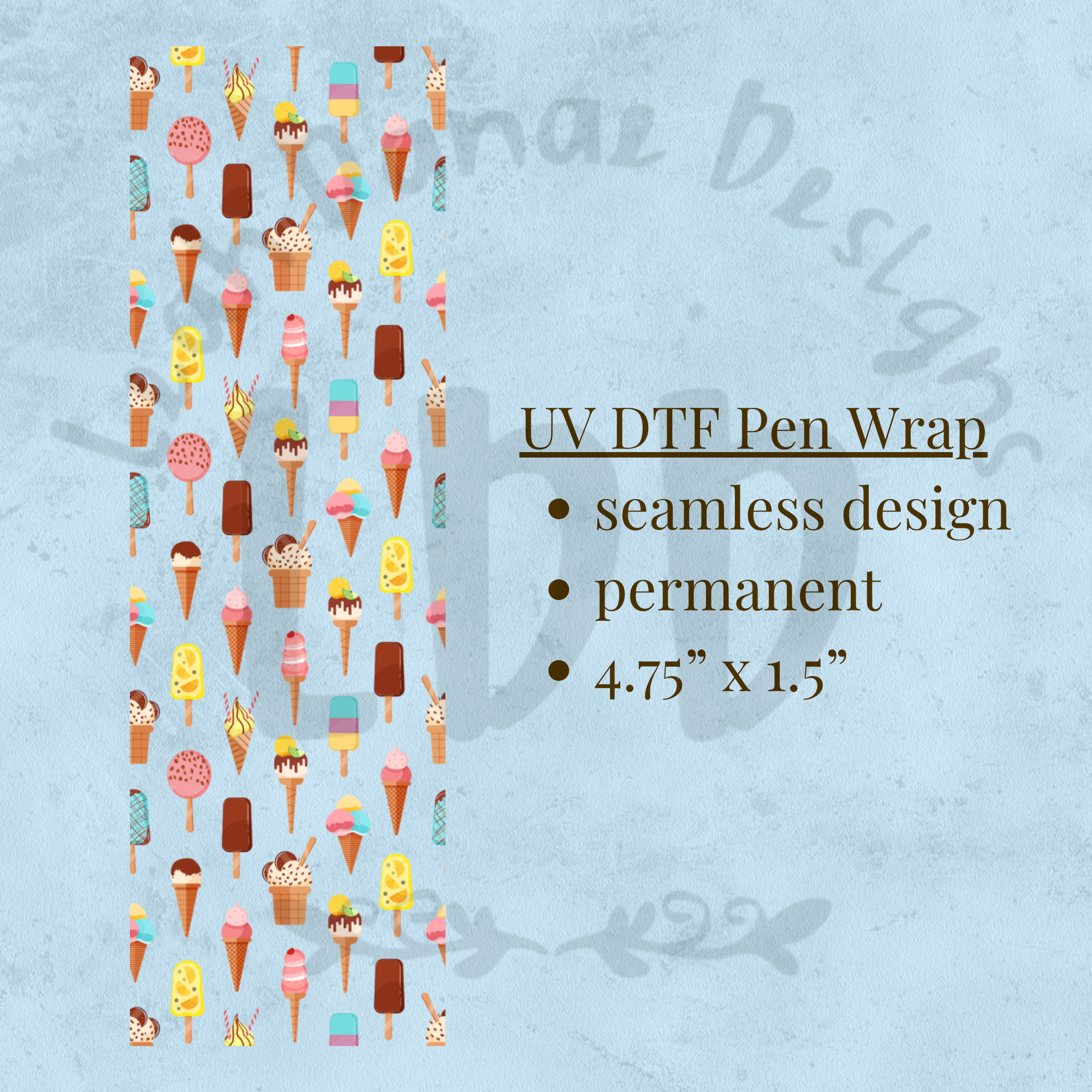 ICE CREAM - UV DTF Pen Wrap