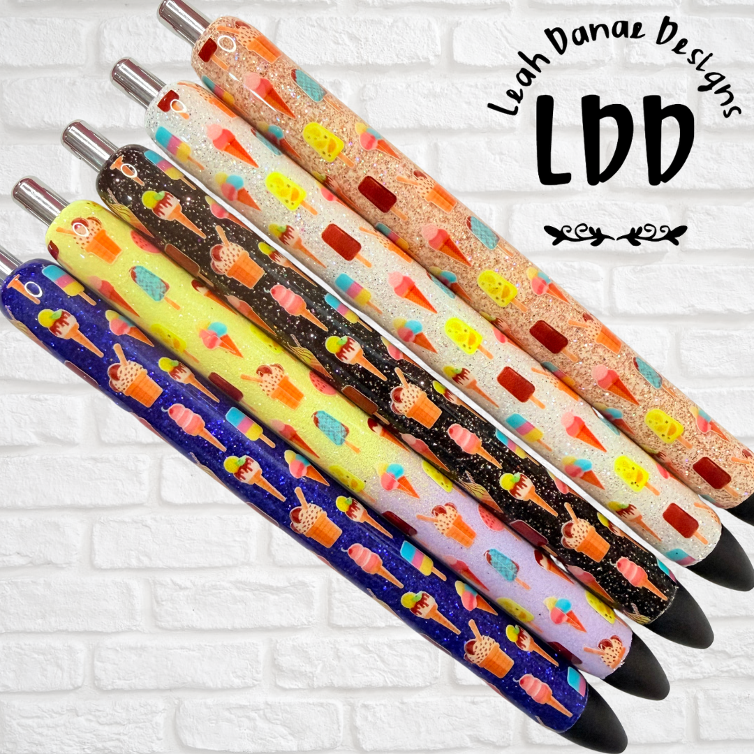 ICE CREAM Pen - Refillable Gel Pen | Glitter Pen