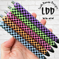 BLACK MINI CHECKERED Pen - Refillable Gel Pen | Glitter Pen