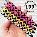 RETRO CHECKERED Pen - Refillable Gel Pen | Glitter Pen