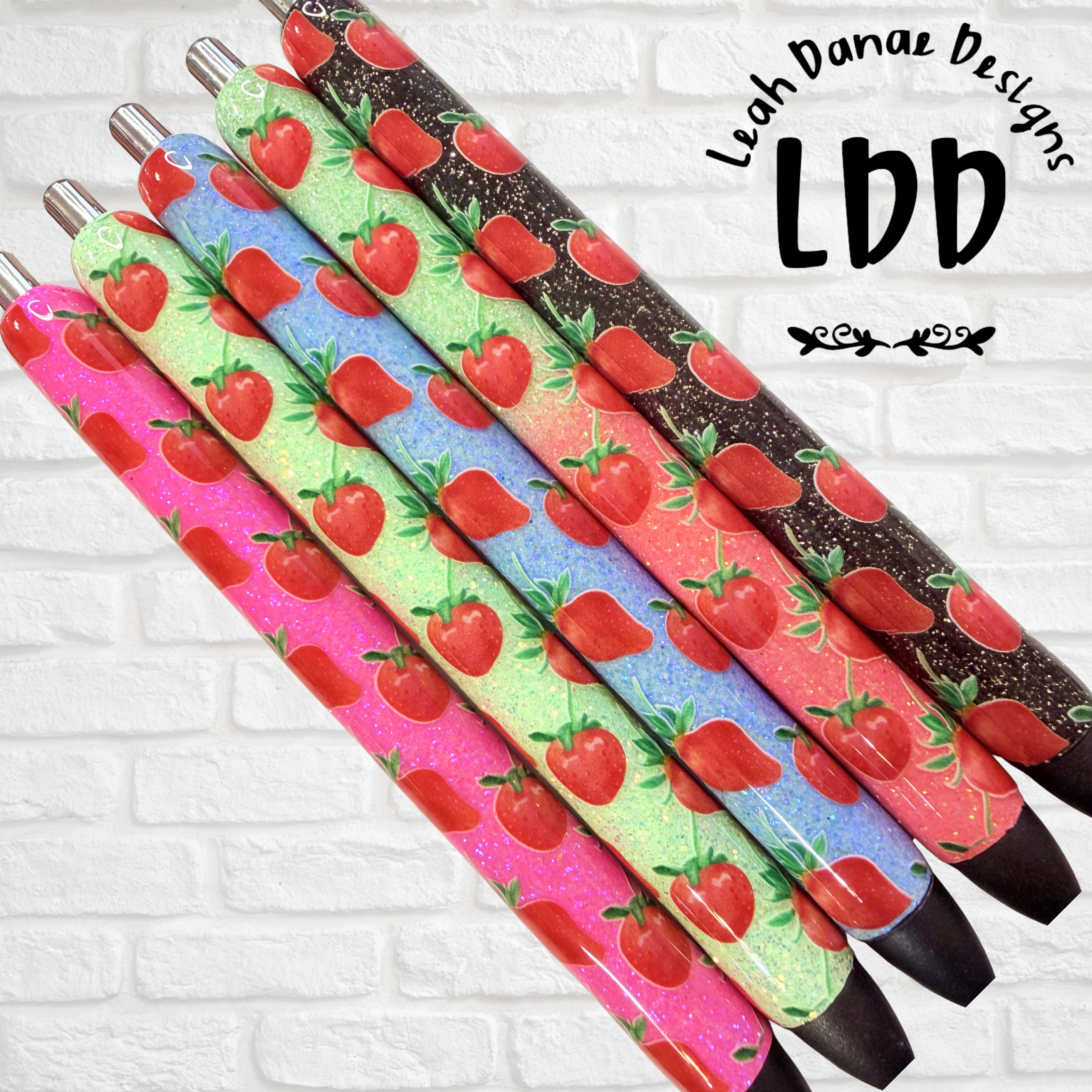STRAWBERRY Pen - Refillable Gel Pen | Glitter Pen