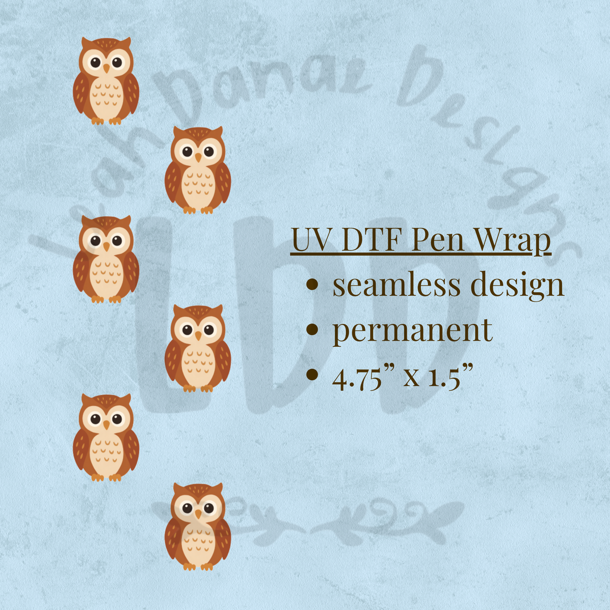 BROWN OWLS- UV DTF Pen Wrap