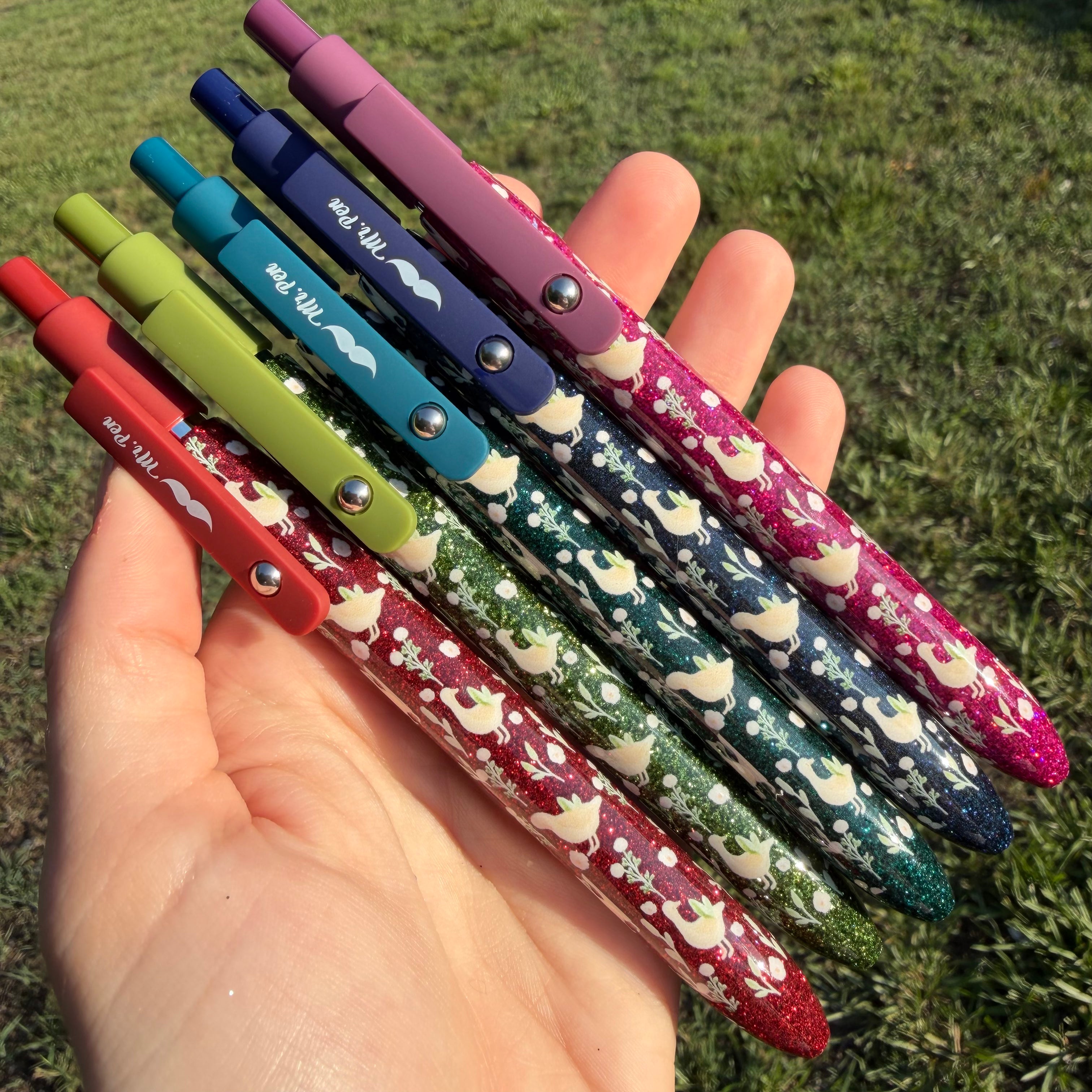 PEACH GOOSE Ready To Ship - Glitter Pen, Gel Black Ink