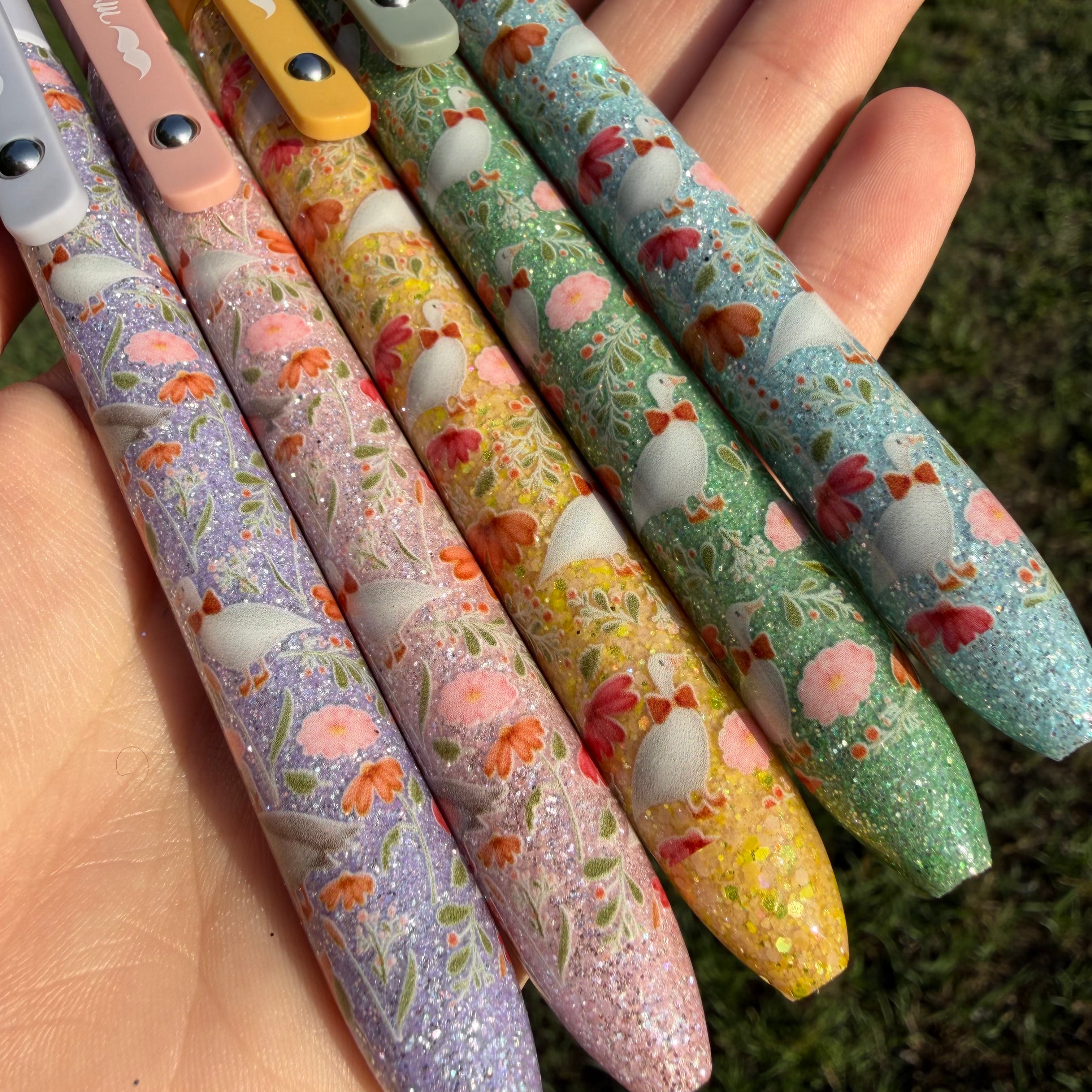 FLOWER GOOSE Ready To Ship - Glitter Pen, Gel Black Ink
