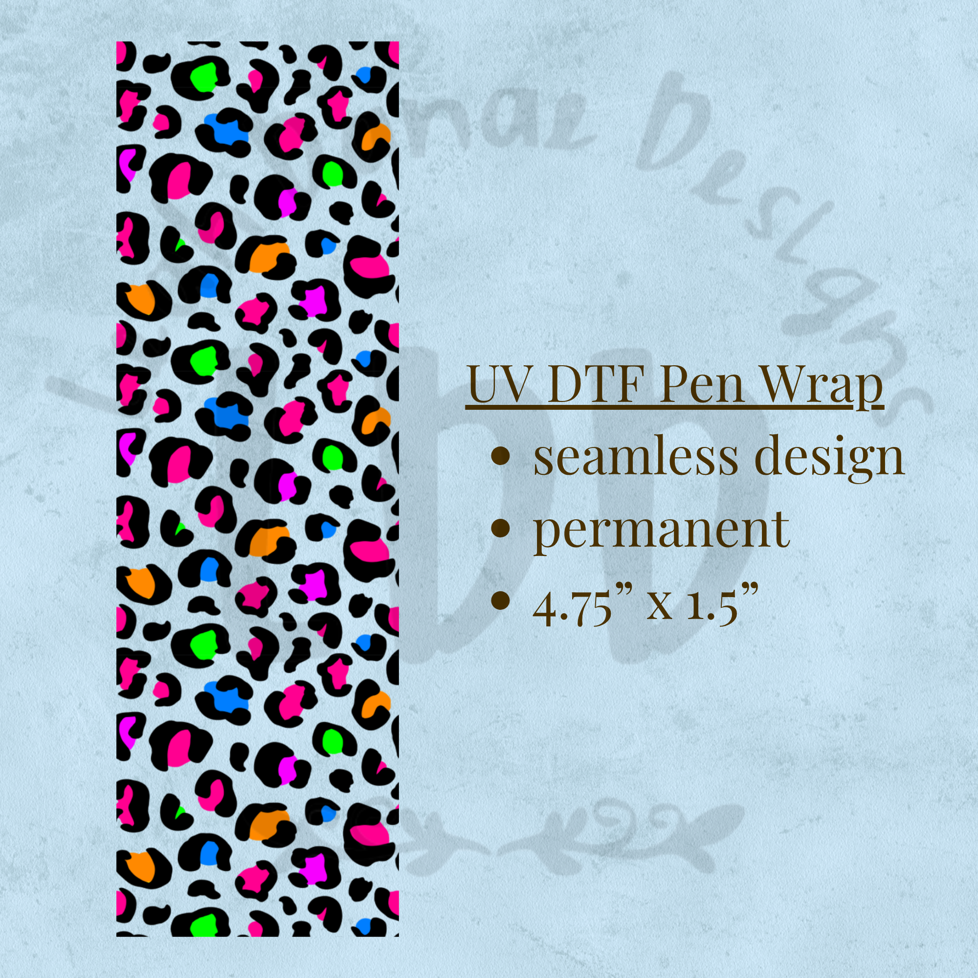 NEON LEOPARD - UV DTF Pen Wrap