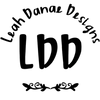 Circular logo with 'Leah Danae Designs' text and decorative elements on a white background
