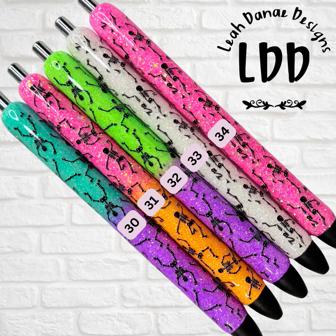 SKELETON Glitter Pen - Ready To Ship