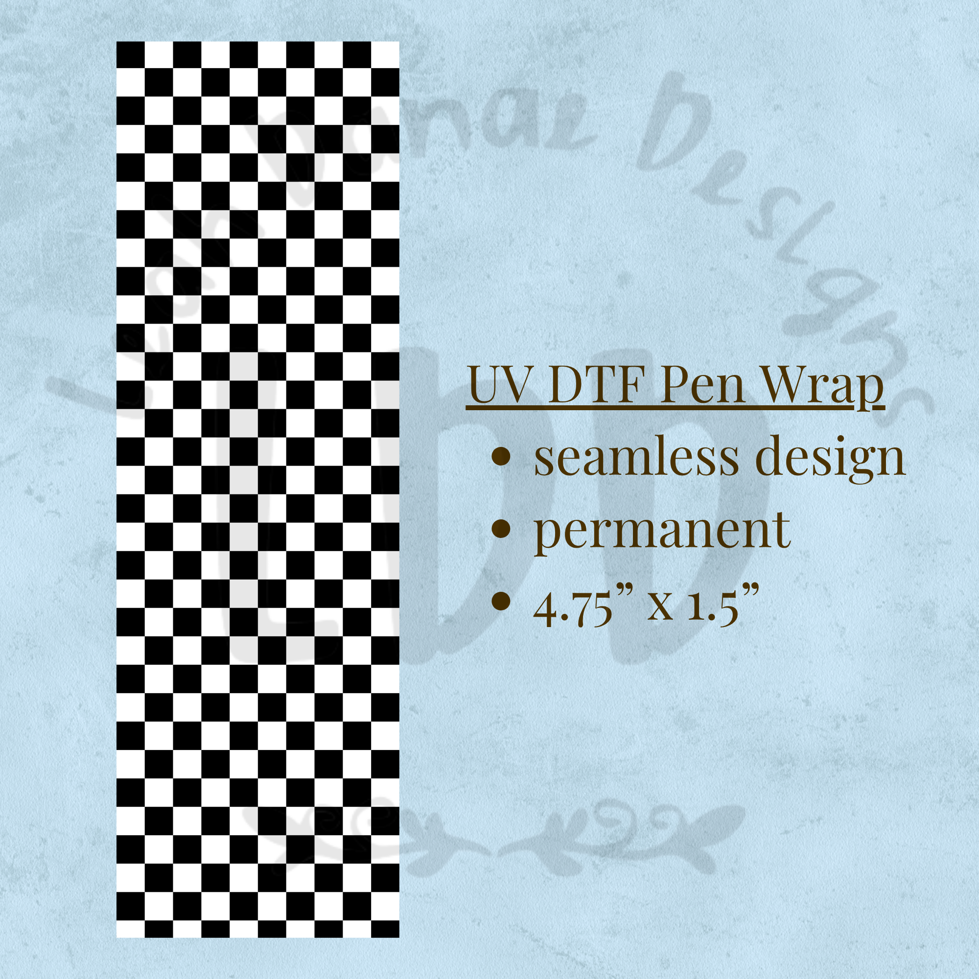 MINI CHECKERED - UV DTF Pen Wrap