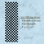 MINI CHECKERED BLACK - UV DTF Pen Wrap