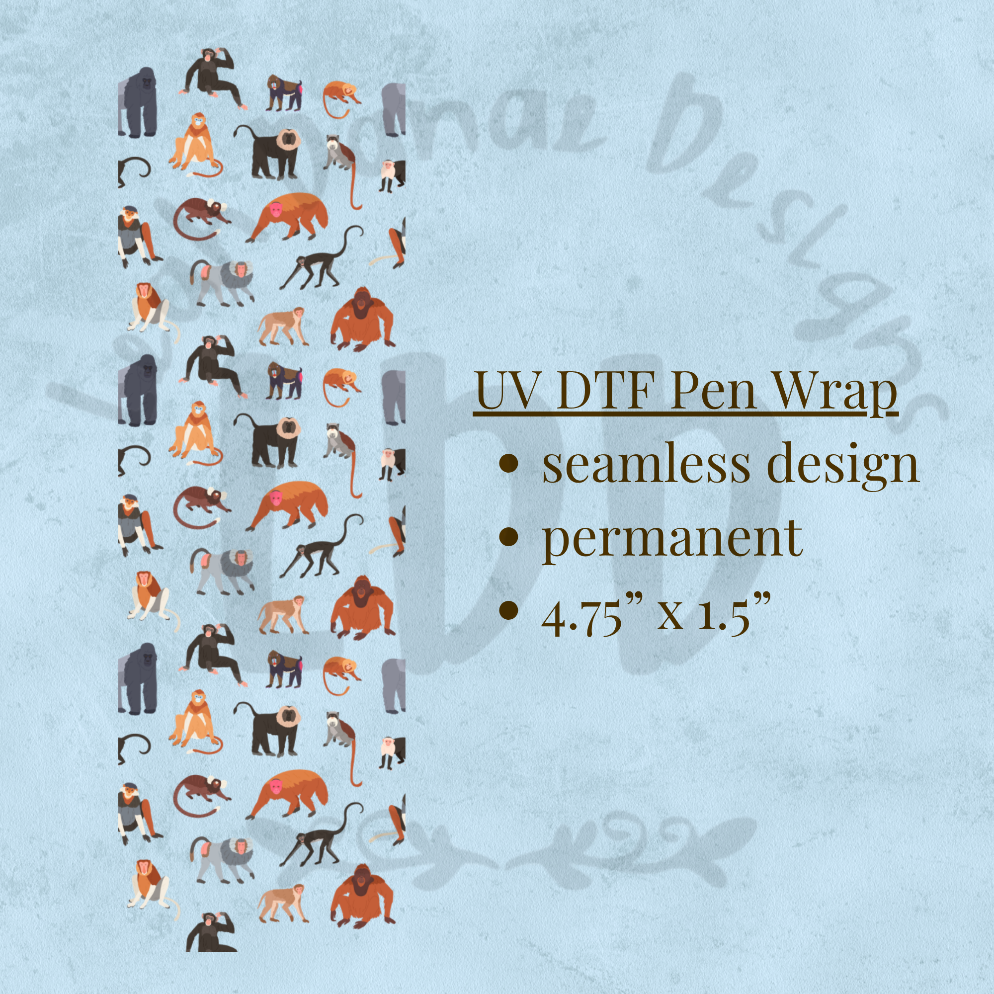 MONKEY - UV DTF Pen Wrap