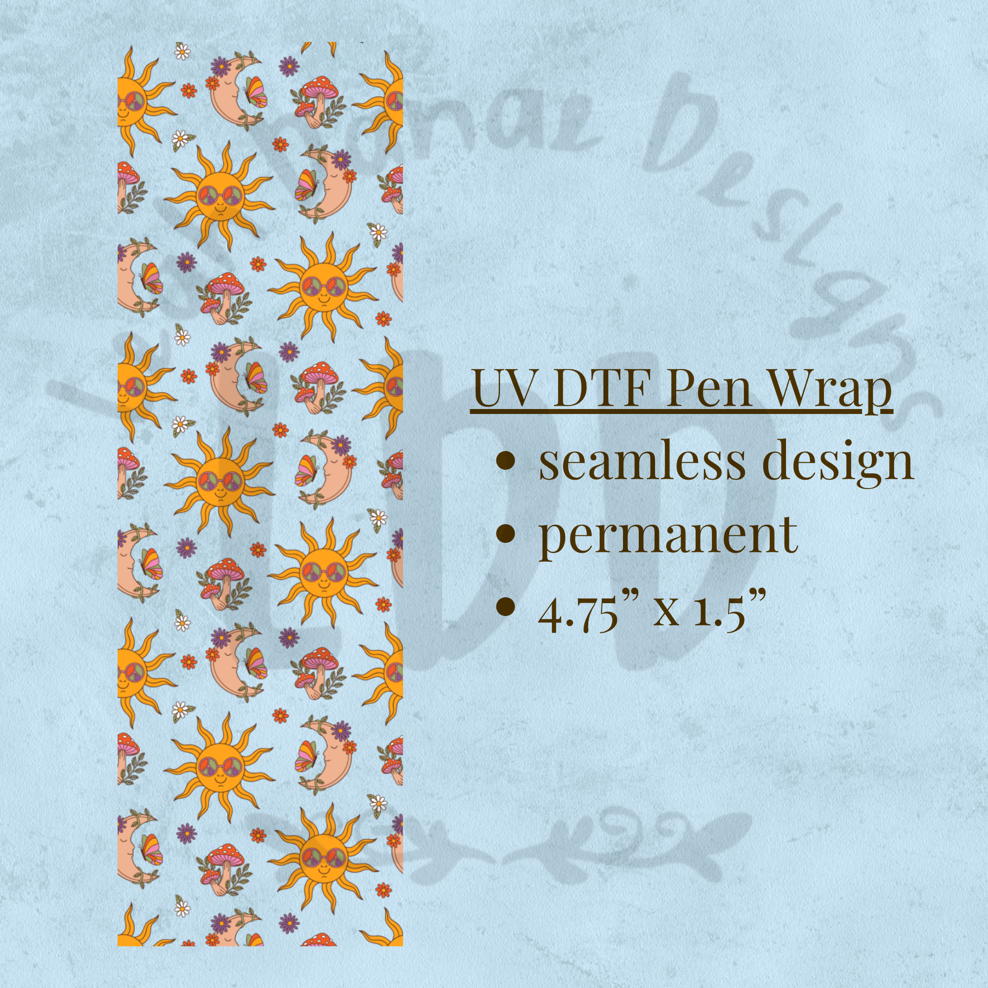 PEACE SUN - UV DTF Pen Wrap