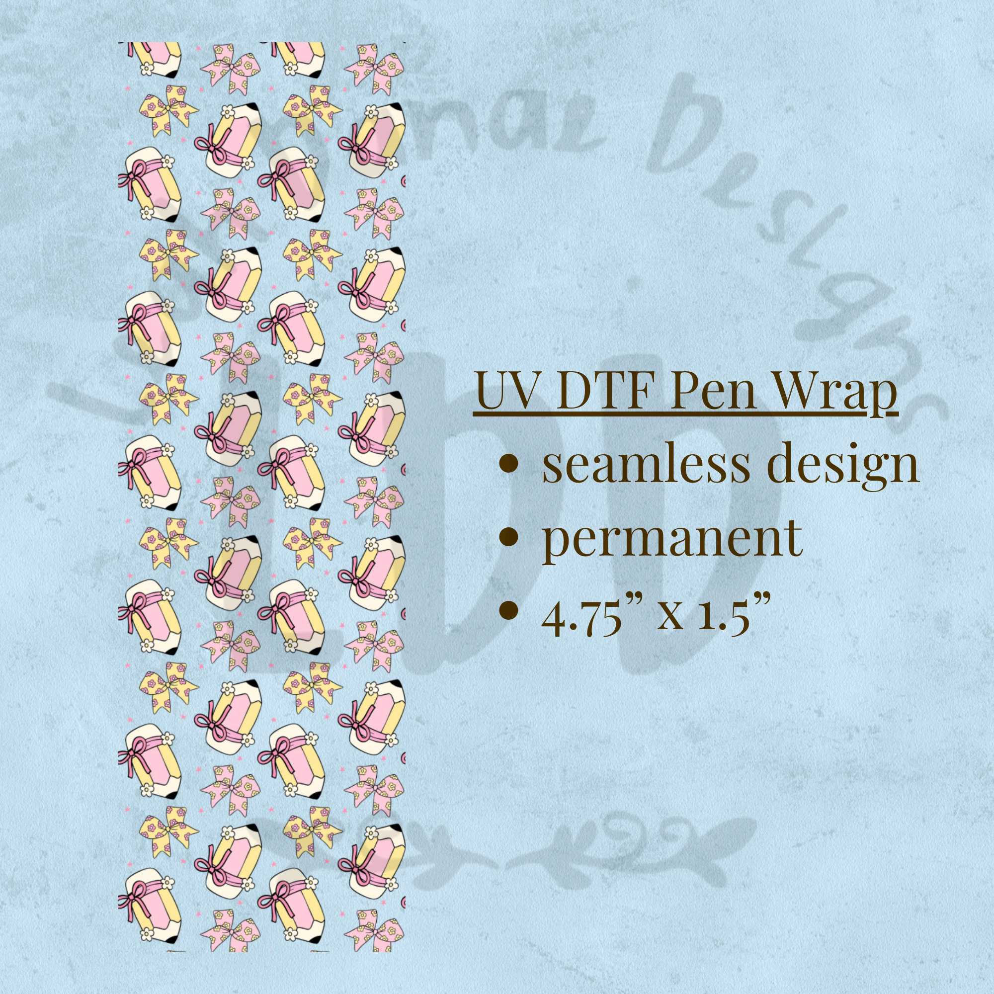 PENCIL BOW - UV DTF Pen Wrap