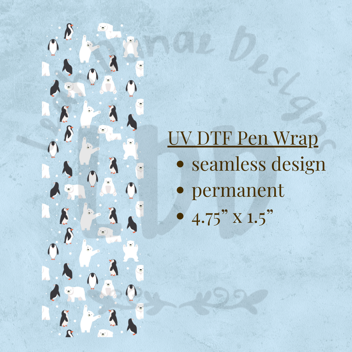PENGUIN POLAR BEAR - UV DTF Pen Wrap