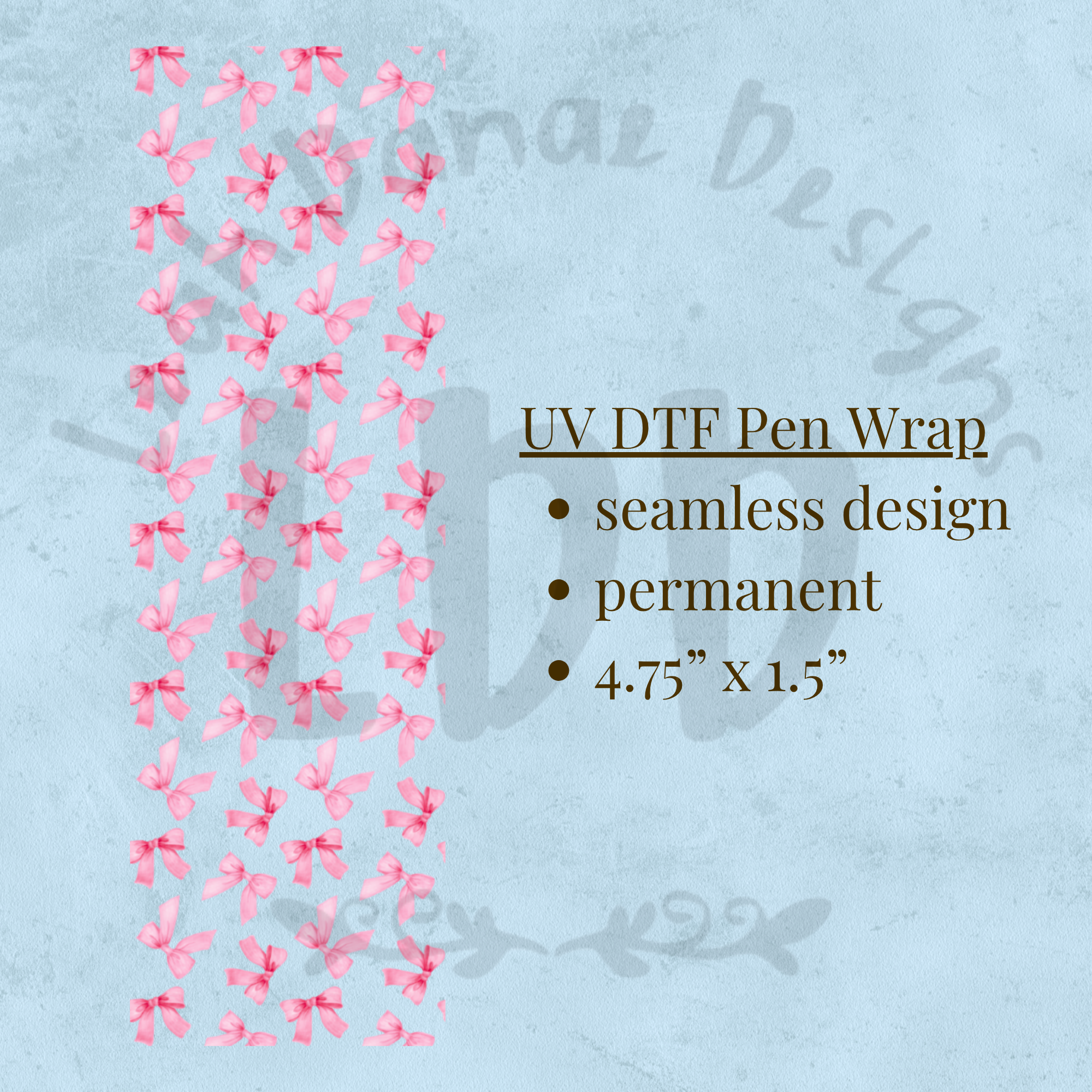 PINK BOW - UV DTF Pen Wrap