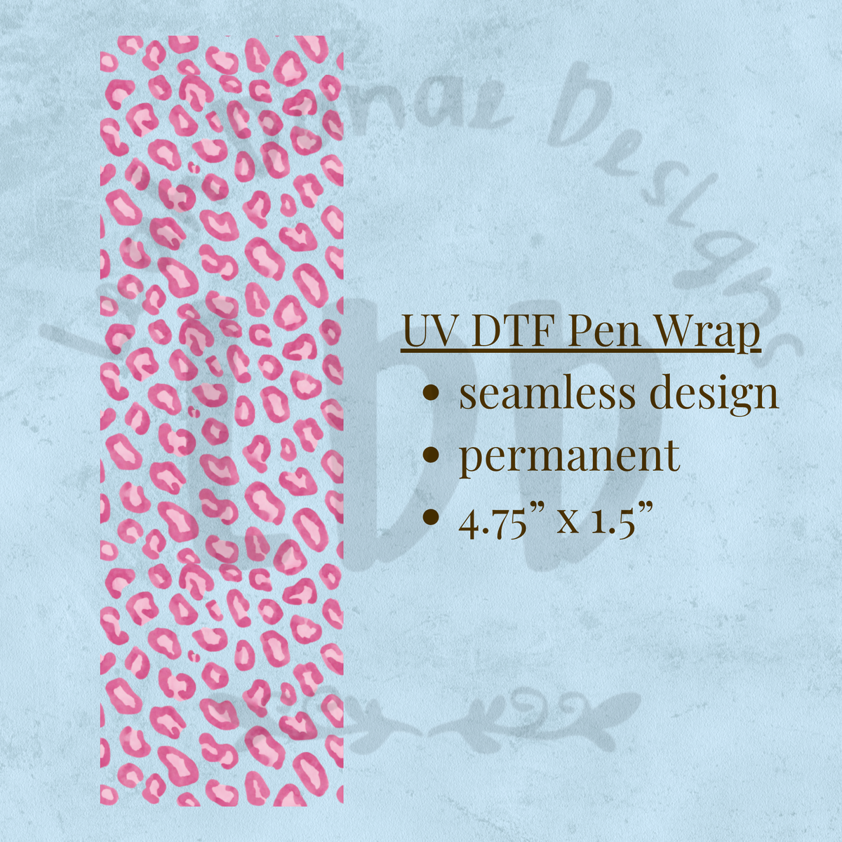 PINK LEOPARD - UV DTF Pen Wrap