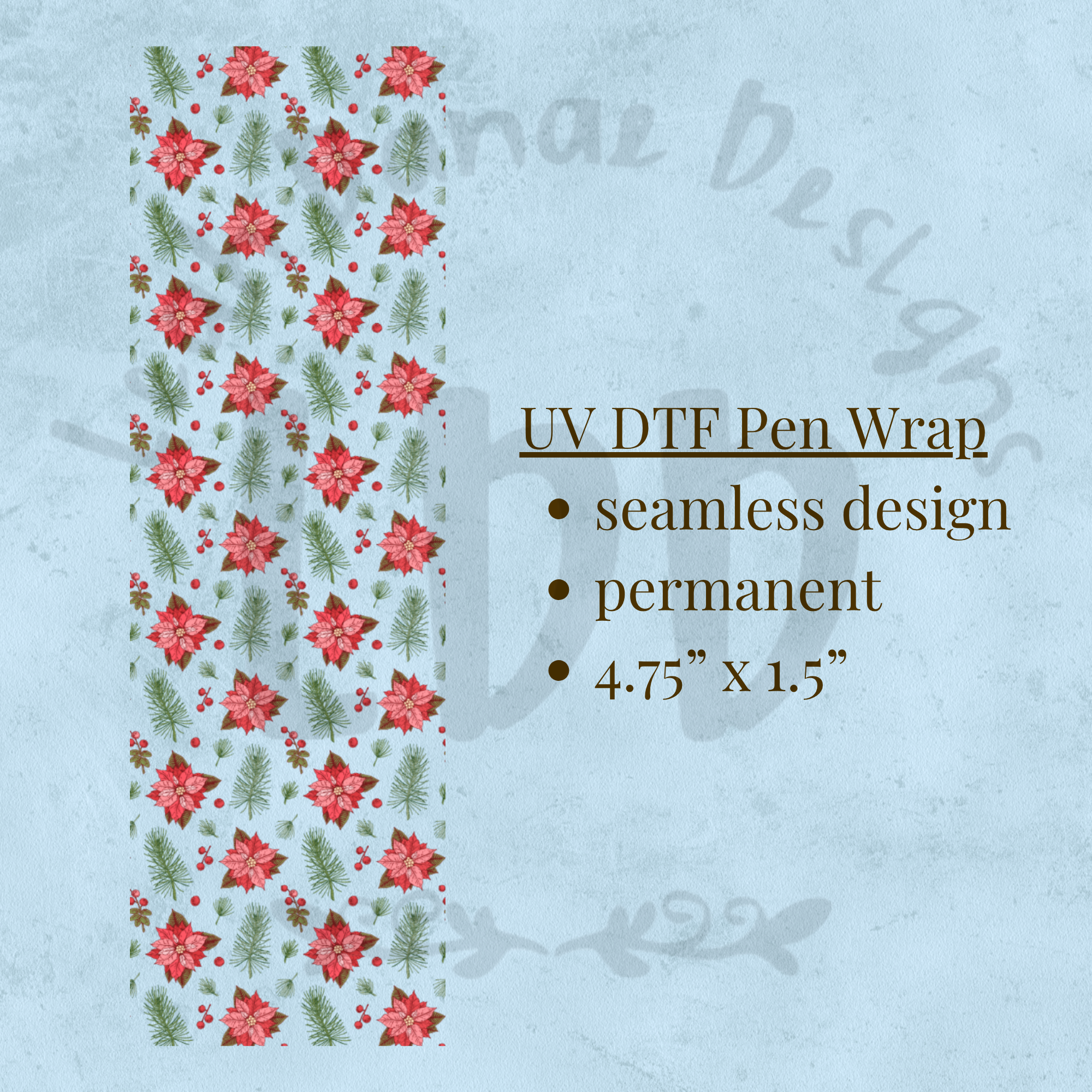 POINSETTIA - UV DTF Pen Wrap
