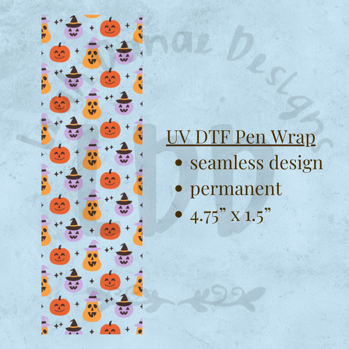 PUMPKIN FACES - UV DTF Pen Wrap