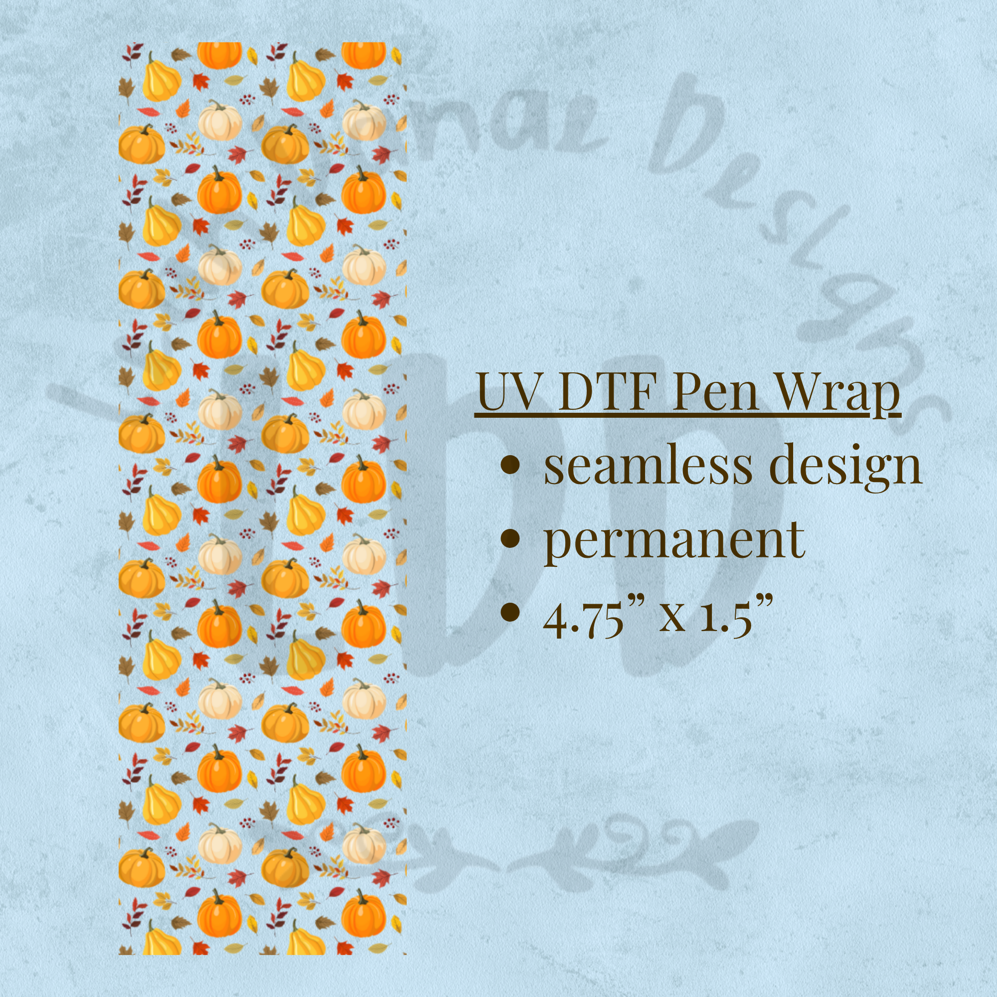 PUMPKIN LEAVES - UV DTF Pen Wrap