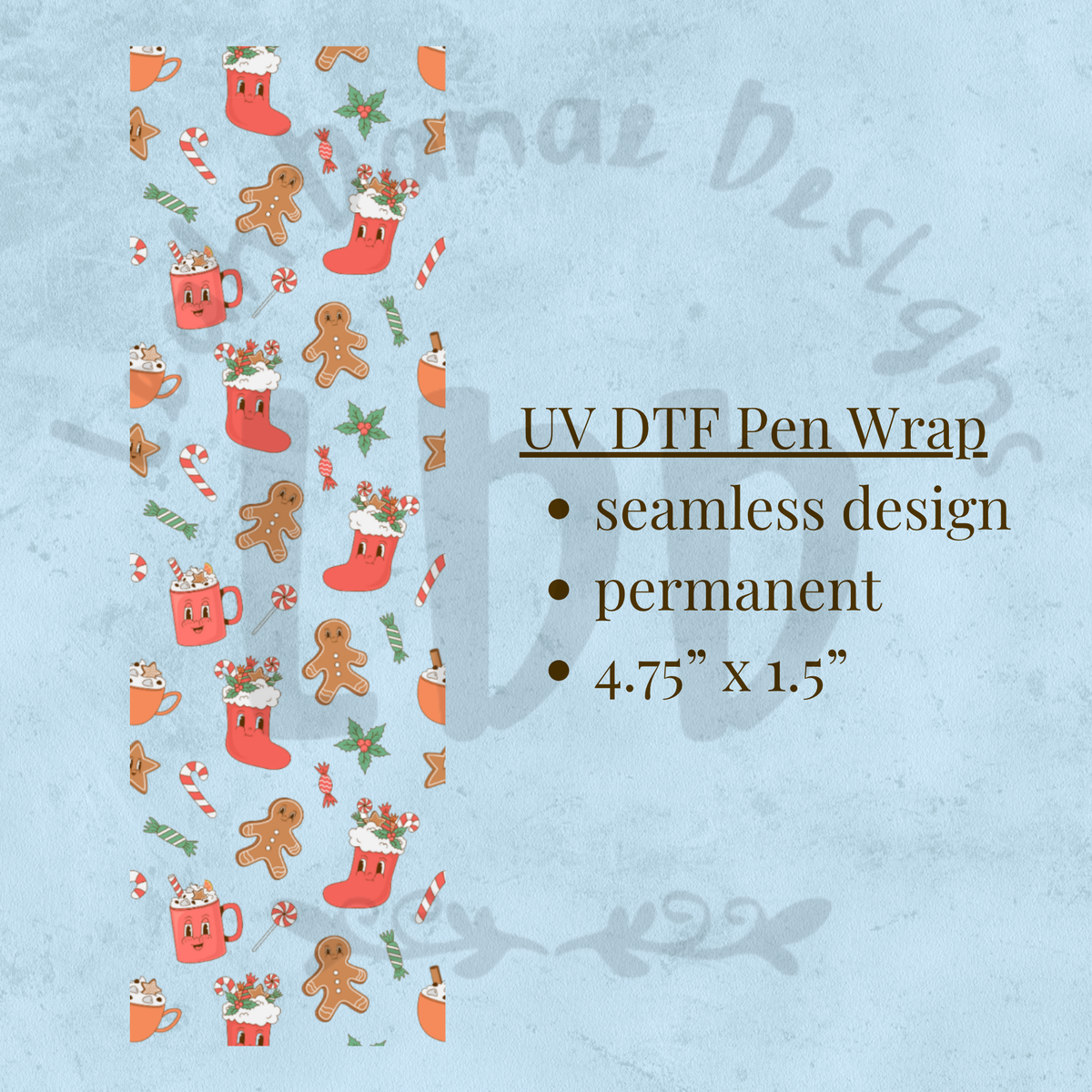 RETRO STOCKING - UV DTF Pen Wrap