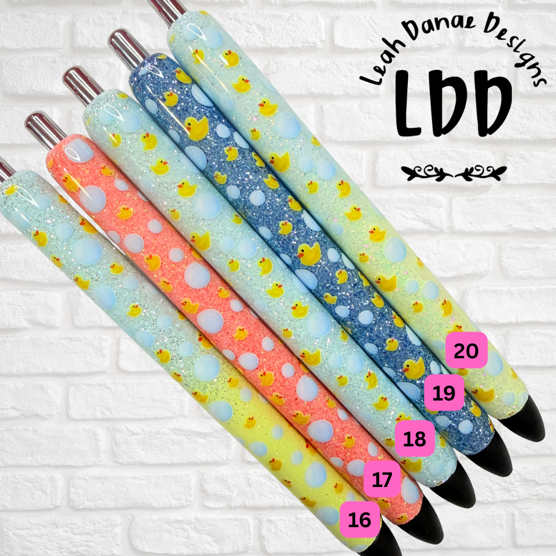 RUBBER DUCKS Glitter Pen - Ready To Ship