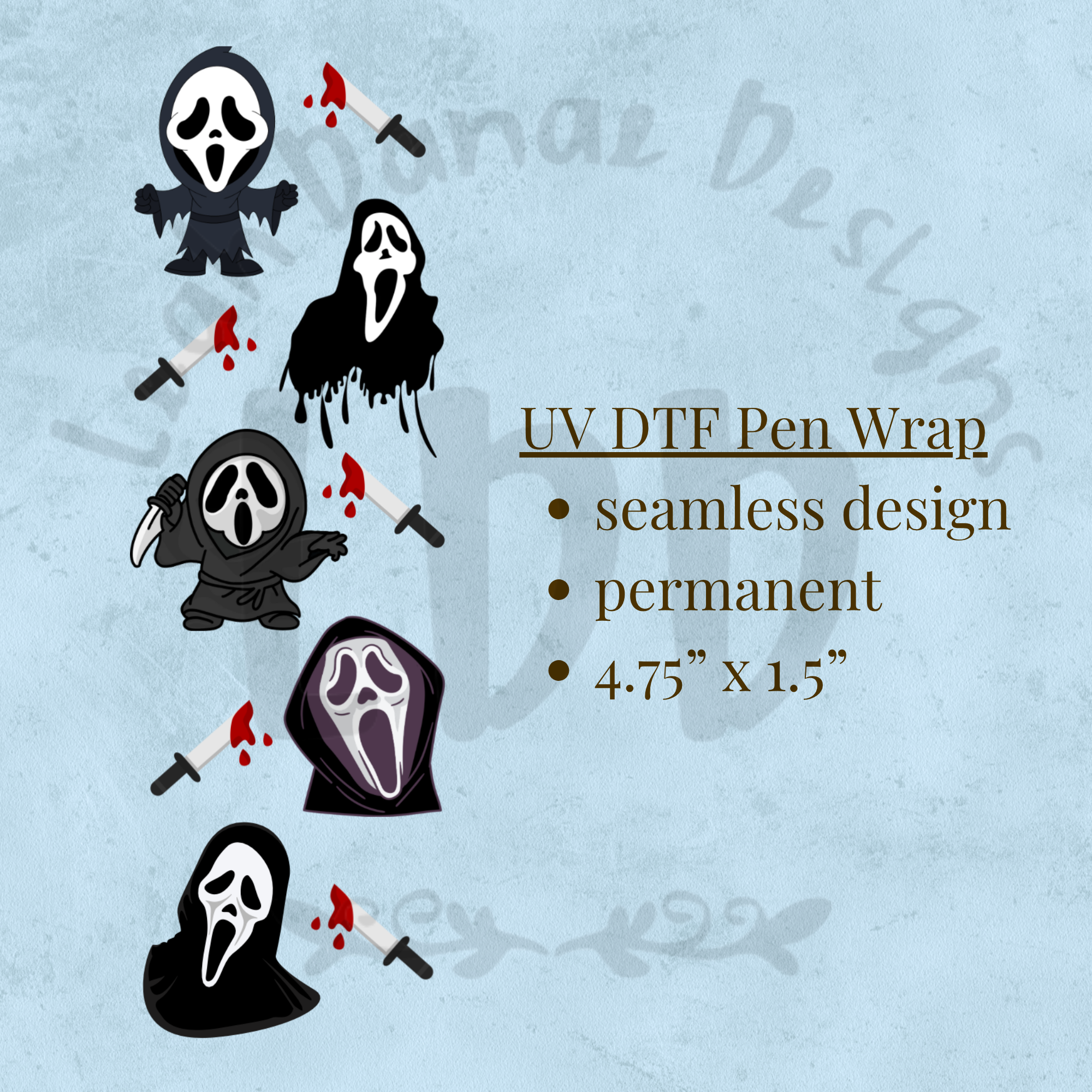 SCARY FACE - UV DTF Pen Wrap
