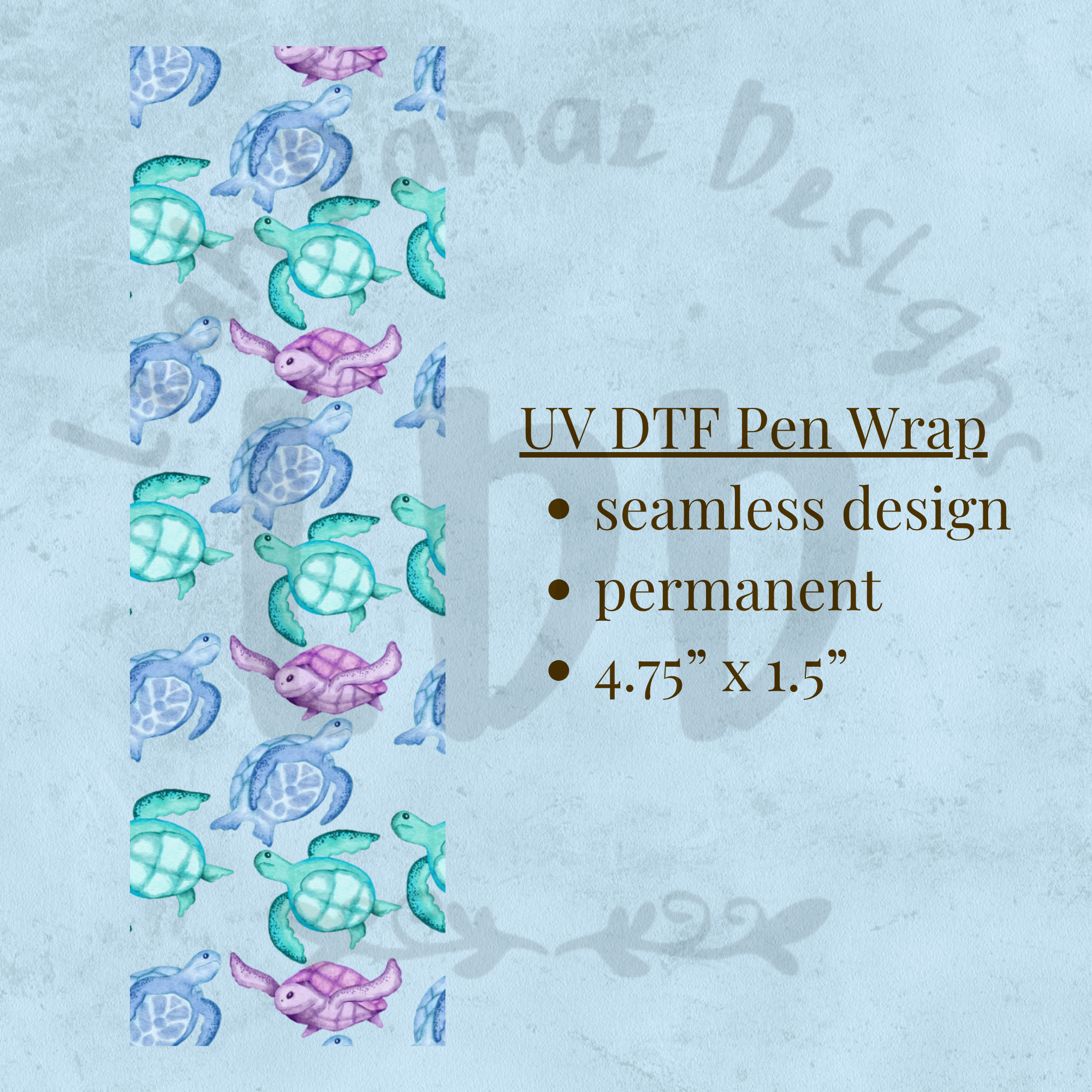 SEA TURTLE - UV DTF Pen Wrap