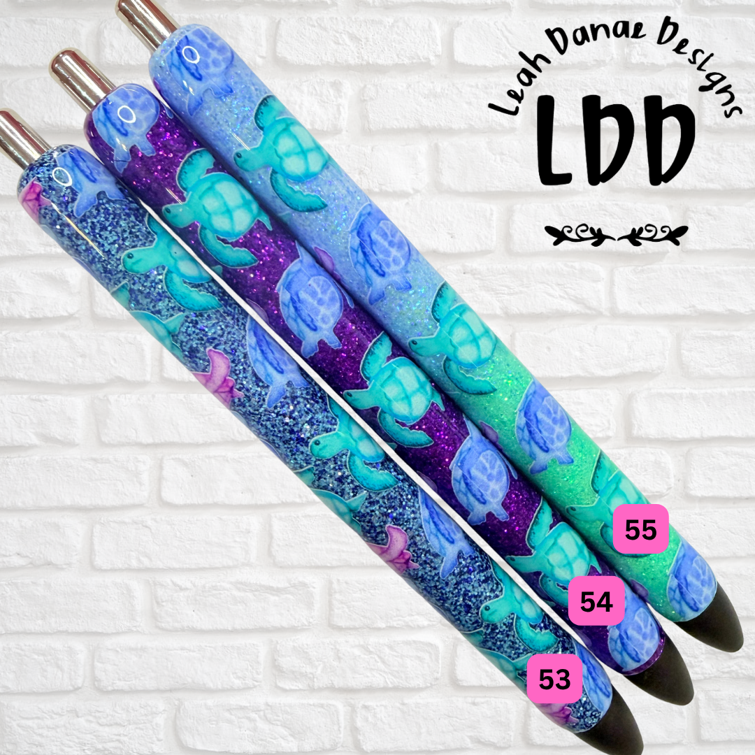 SEA TURTLE Glitter Pen - Ready To Ship