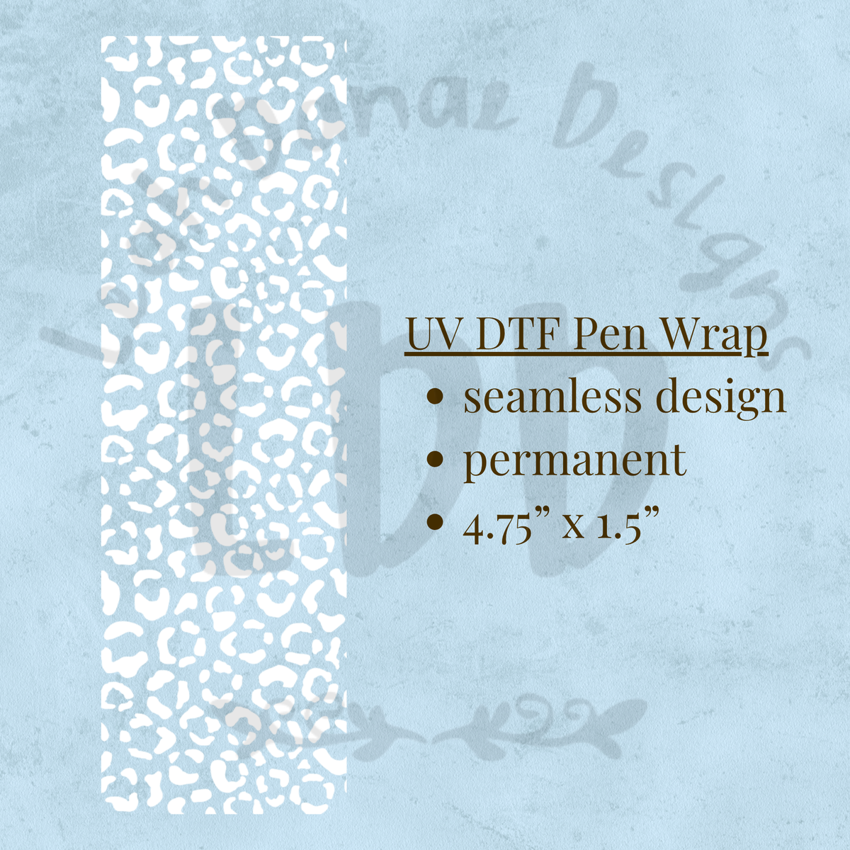 WHITE LEOPARD - UV DTF Pen Wrap