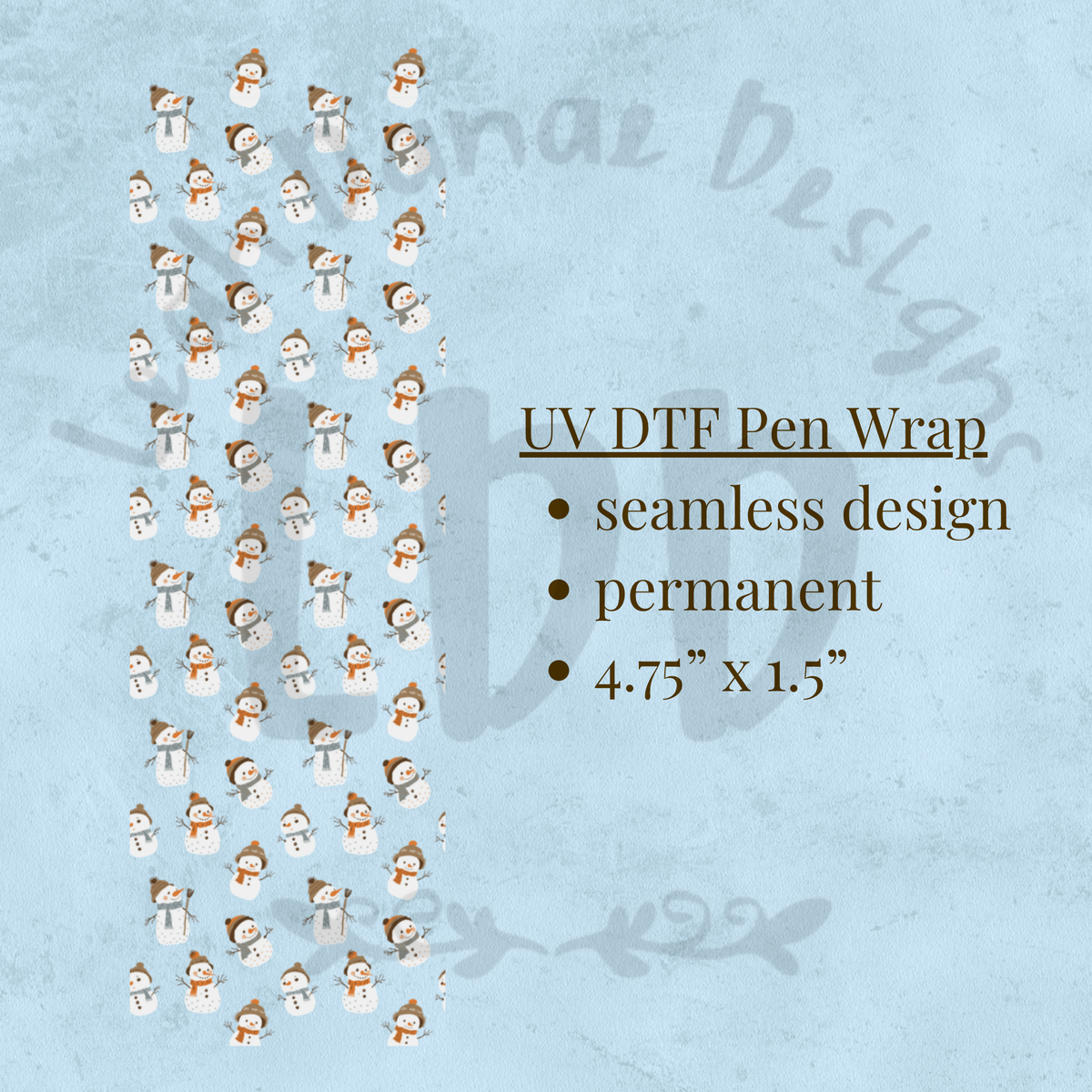 SNOWMAN - UV DTF Pen Wrap